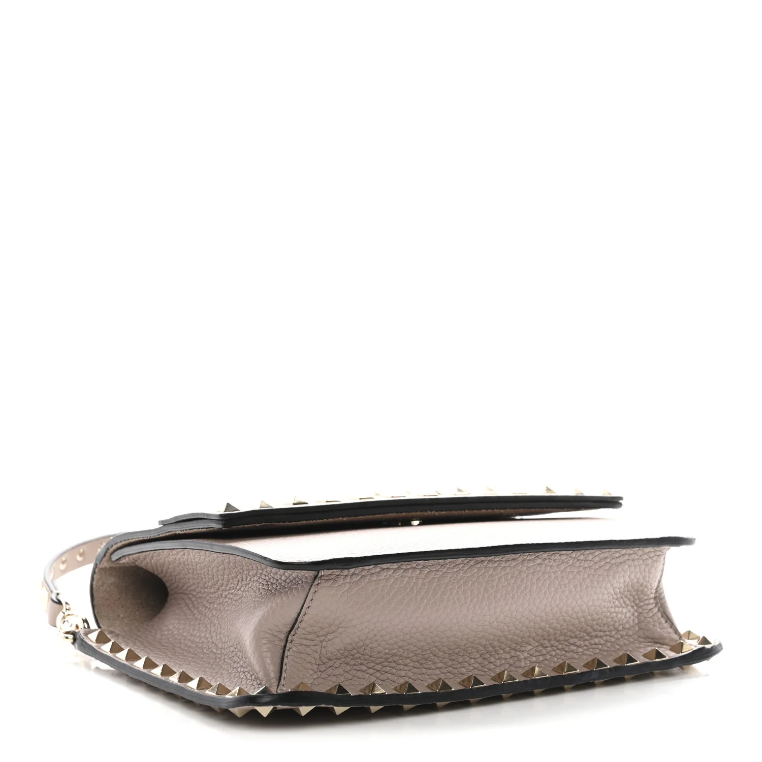 Pebbled Calfskin Rockstud Side Slip Crossbody Poudre - Image 4