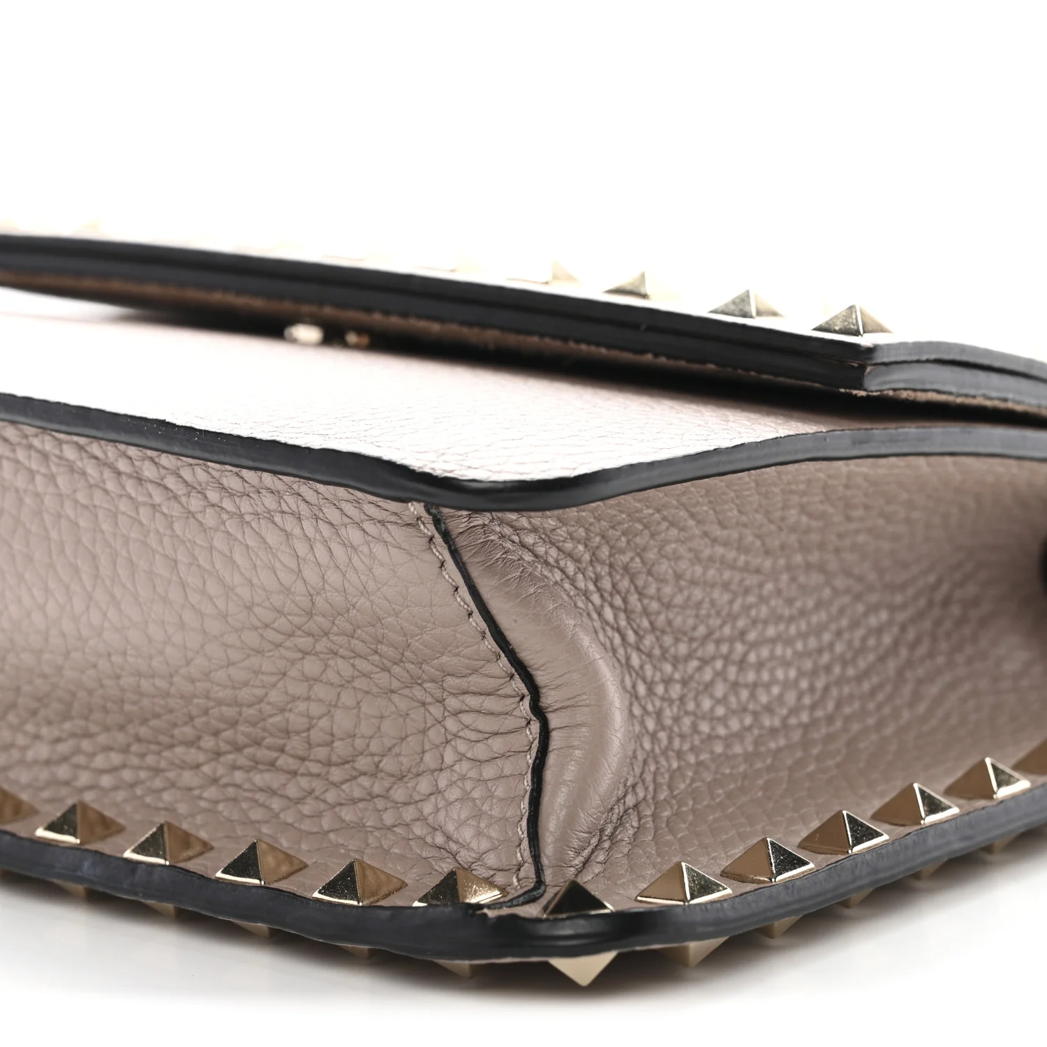 Pebbled Calfskin Rockstud Side Slip Crossbody Poudre - Image 9