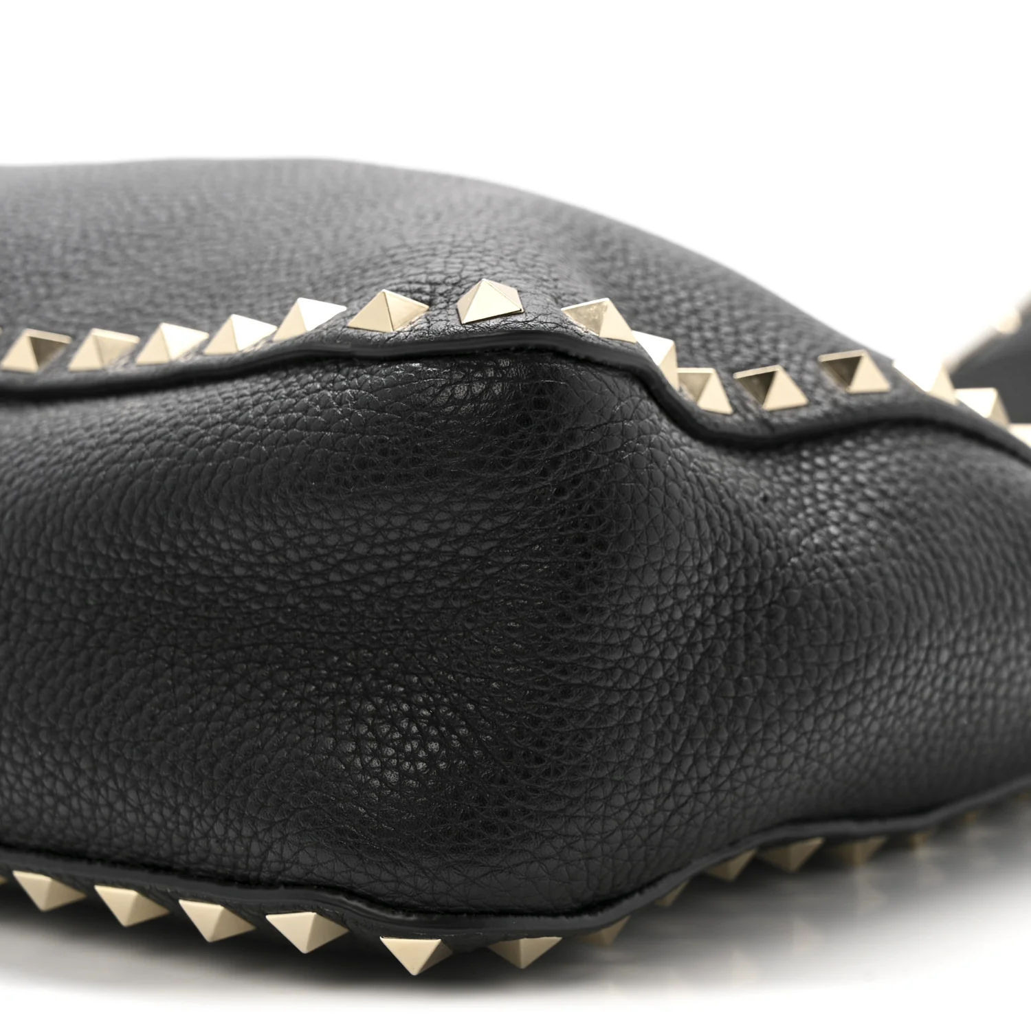 Pebbled Calfskin Small Rockstud Flip-Lock Messenger Bag Black - Image 9