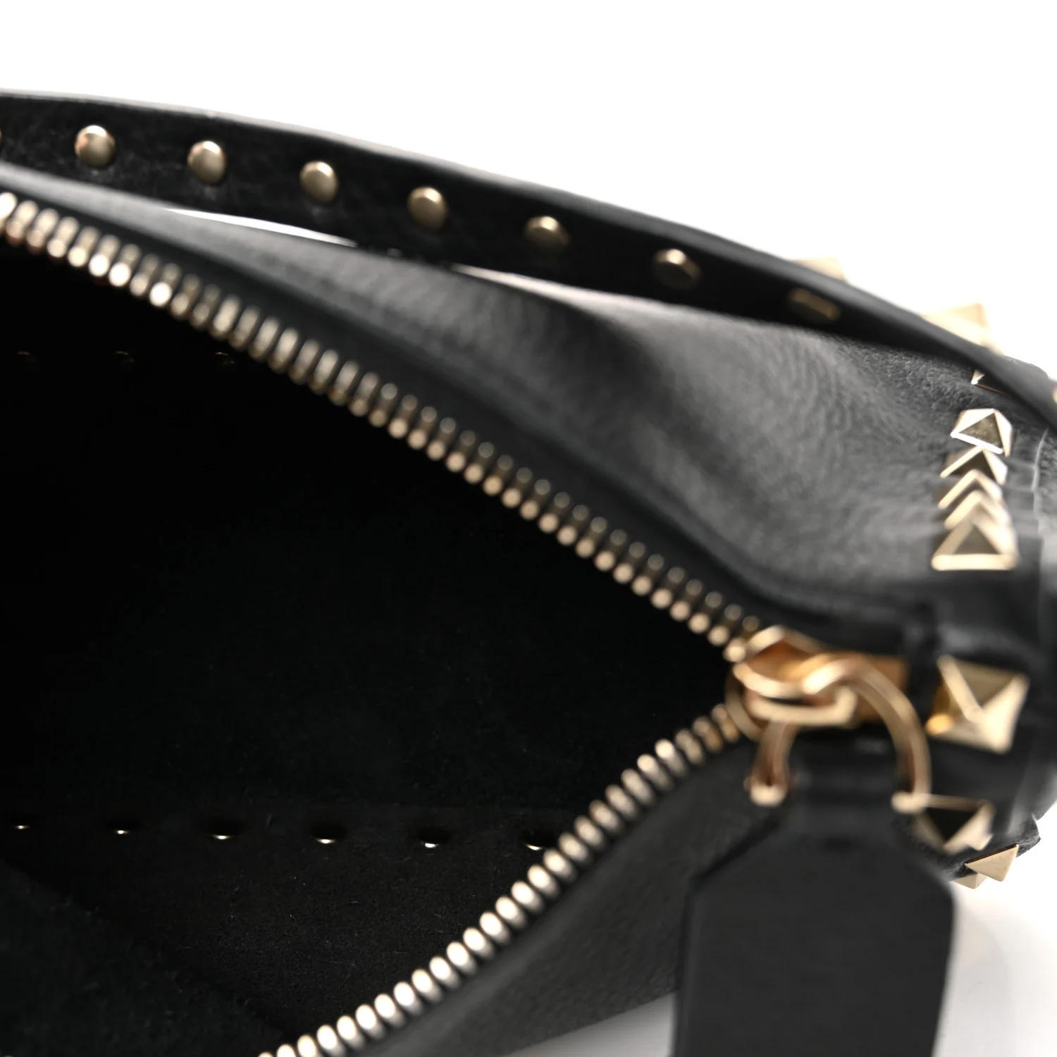 Pebbled Calfskin Small Rockstud Flip Lock Shoulder Bag Black - Image 5