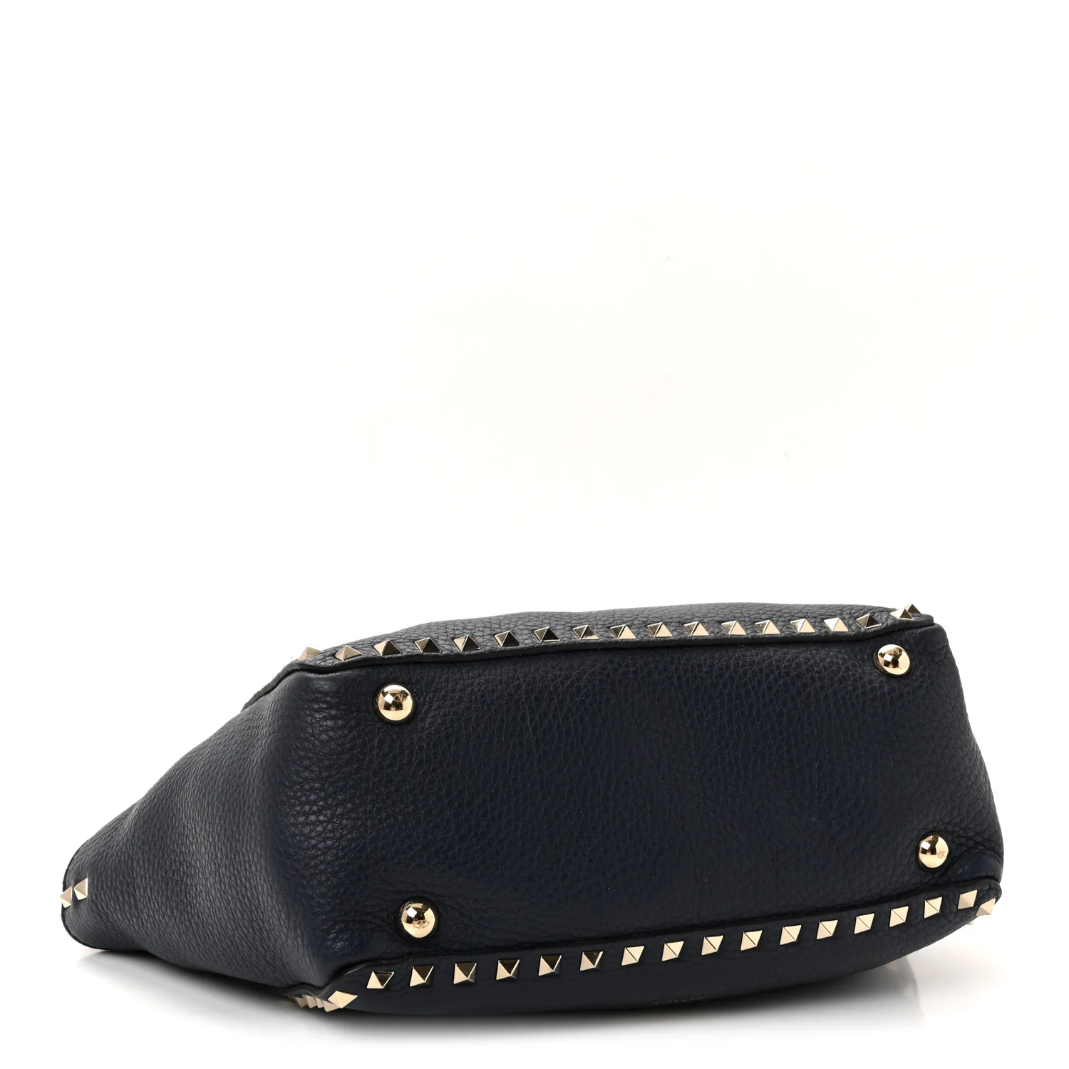 Pebbled Calfskin Small Rockstud Tote Deep Denim - Image 4