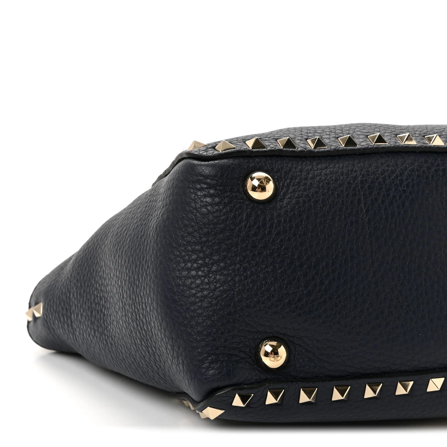 Pebbled Calfskin Small Rockstud Tote Deep Denim - Image 8
