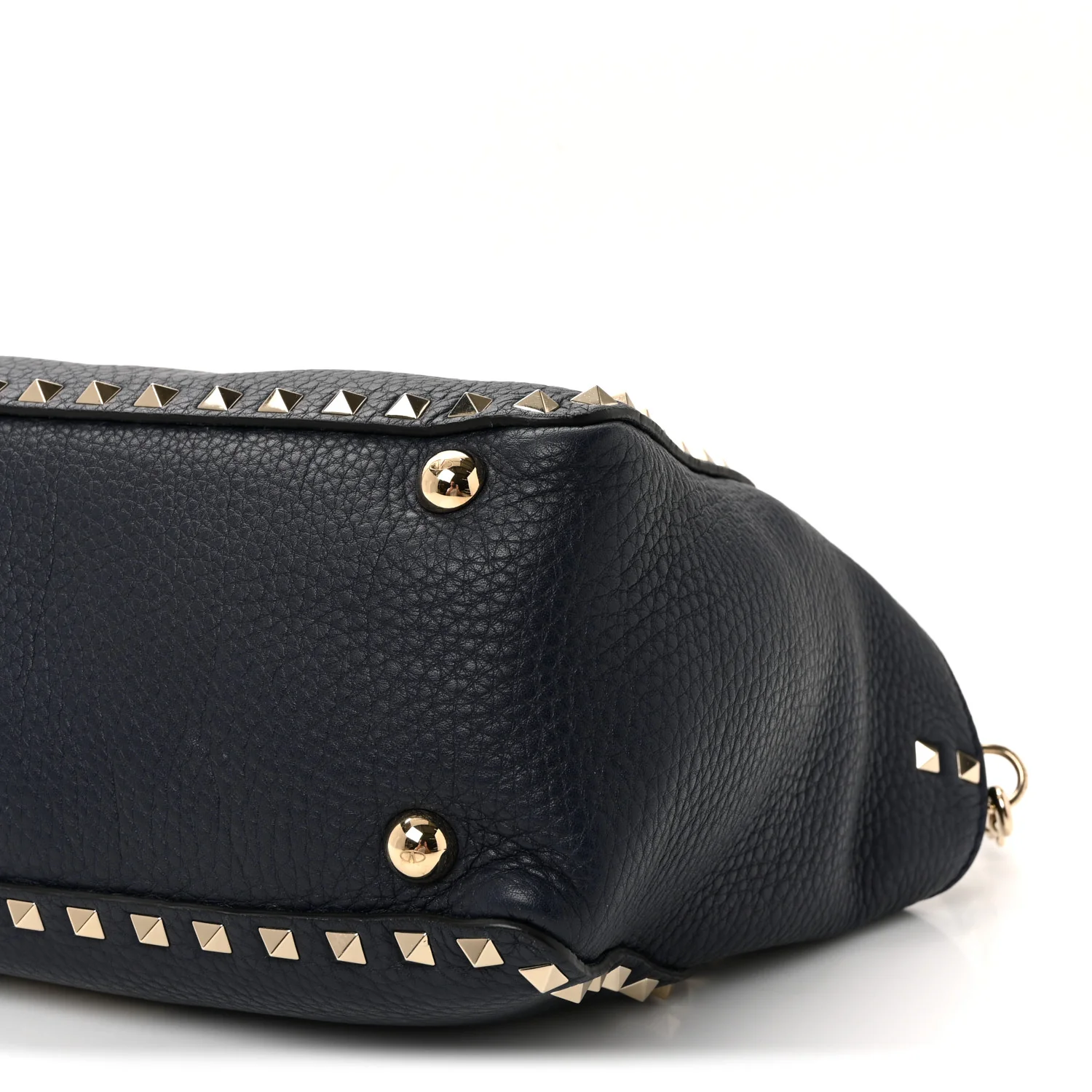 Pebbled Calfskin Small Rockstud Tote Deep Denim - Image 9
