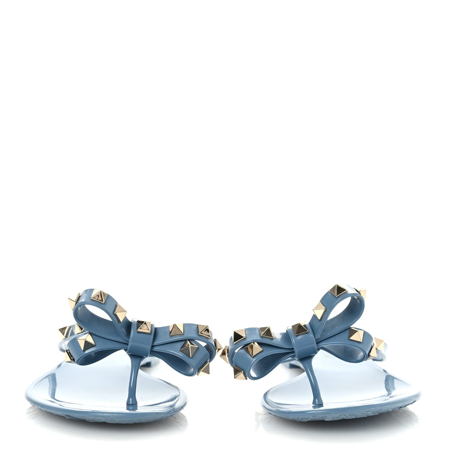 PVC Jelly Rockstud Bow Thong Sandals 38 Grey Sky - Image 3