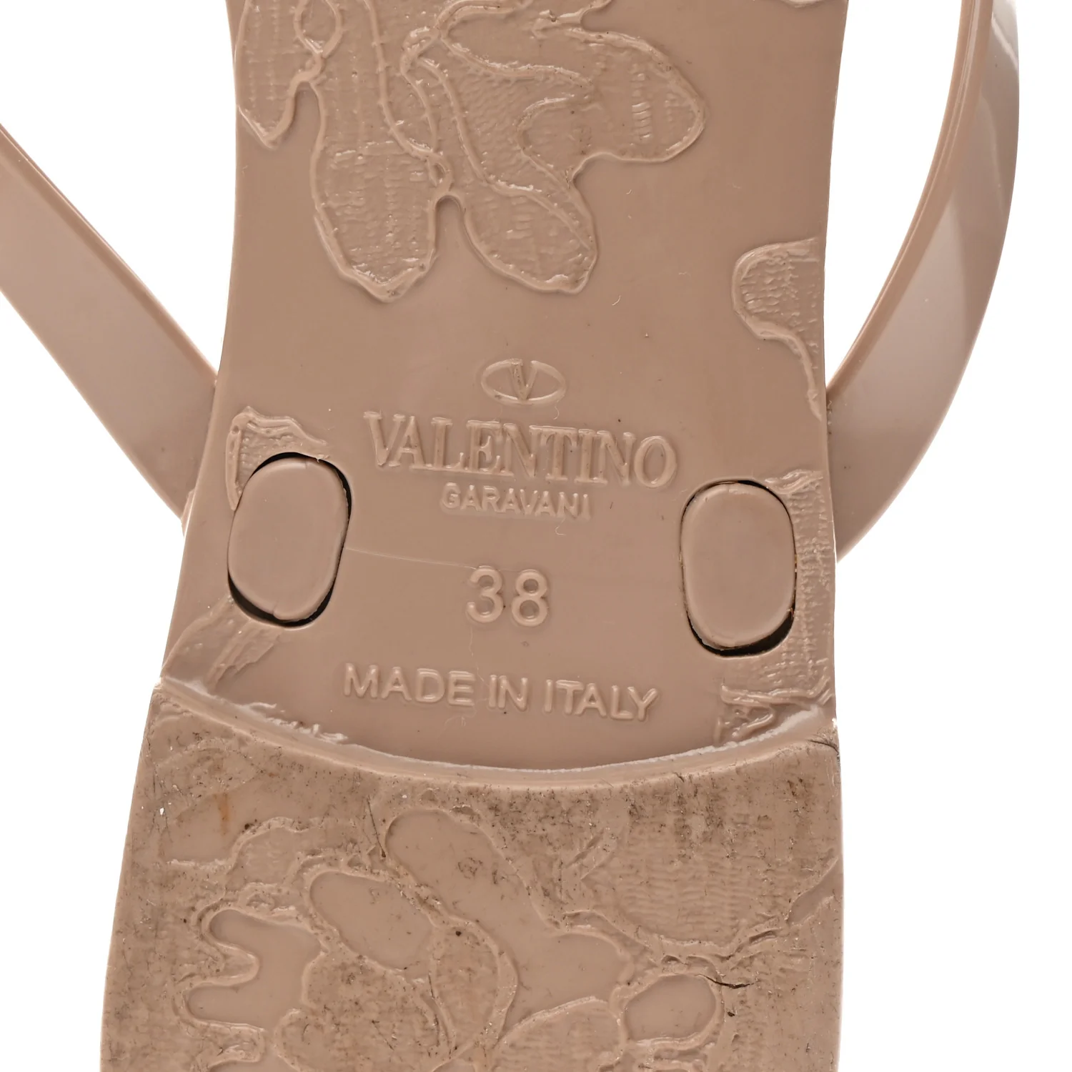 PVC Jelly Rockstud Bow Thong Sandals 38 Poudre - Image 7