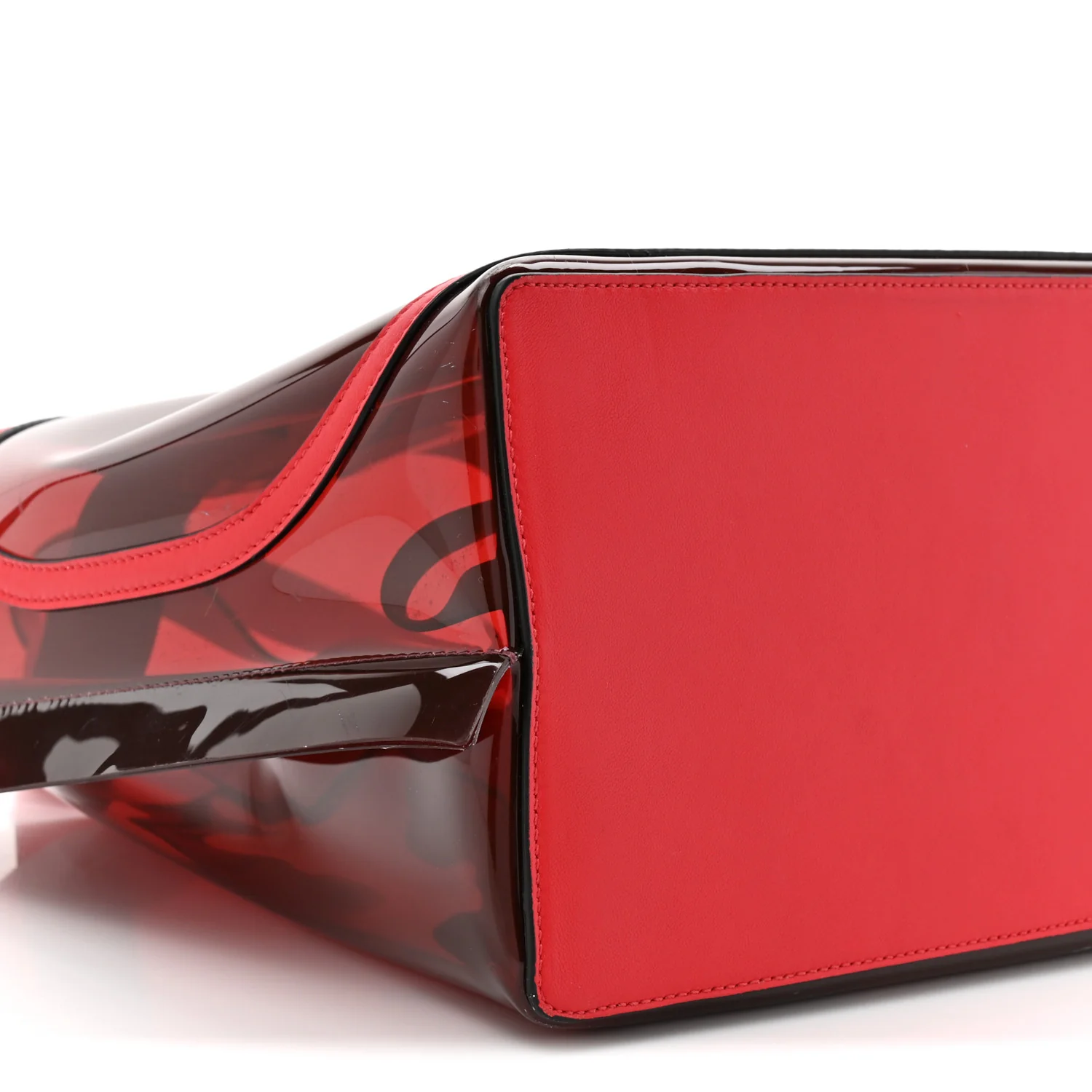 PVC Vlogo Small Escape Tote Red - Image 10