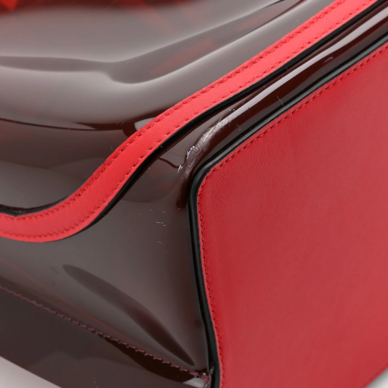 PVC Vlogo Small Escape Tote Red - Image 13
