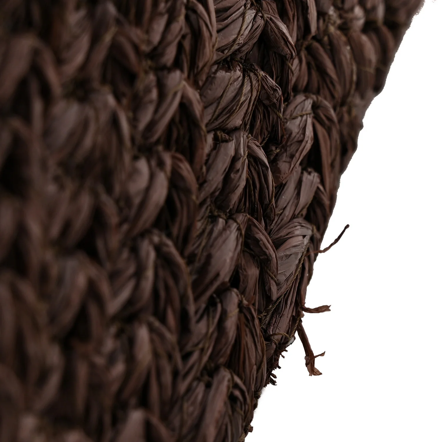 Raffia One Stud Chain Clutch Dark Brown - Image 10