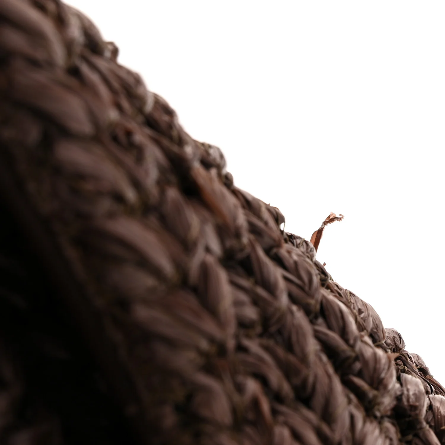 Raffia One Stud Chain Clutch Dark Brown - Image 14