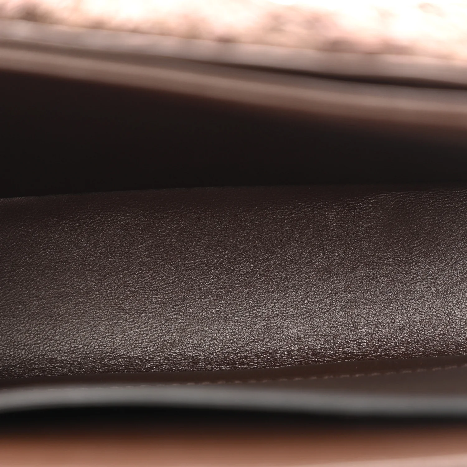 Raffia One Stud Chain Clutch Dark Brown - Image 5