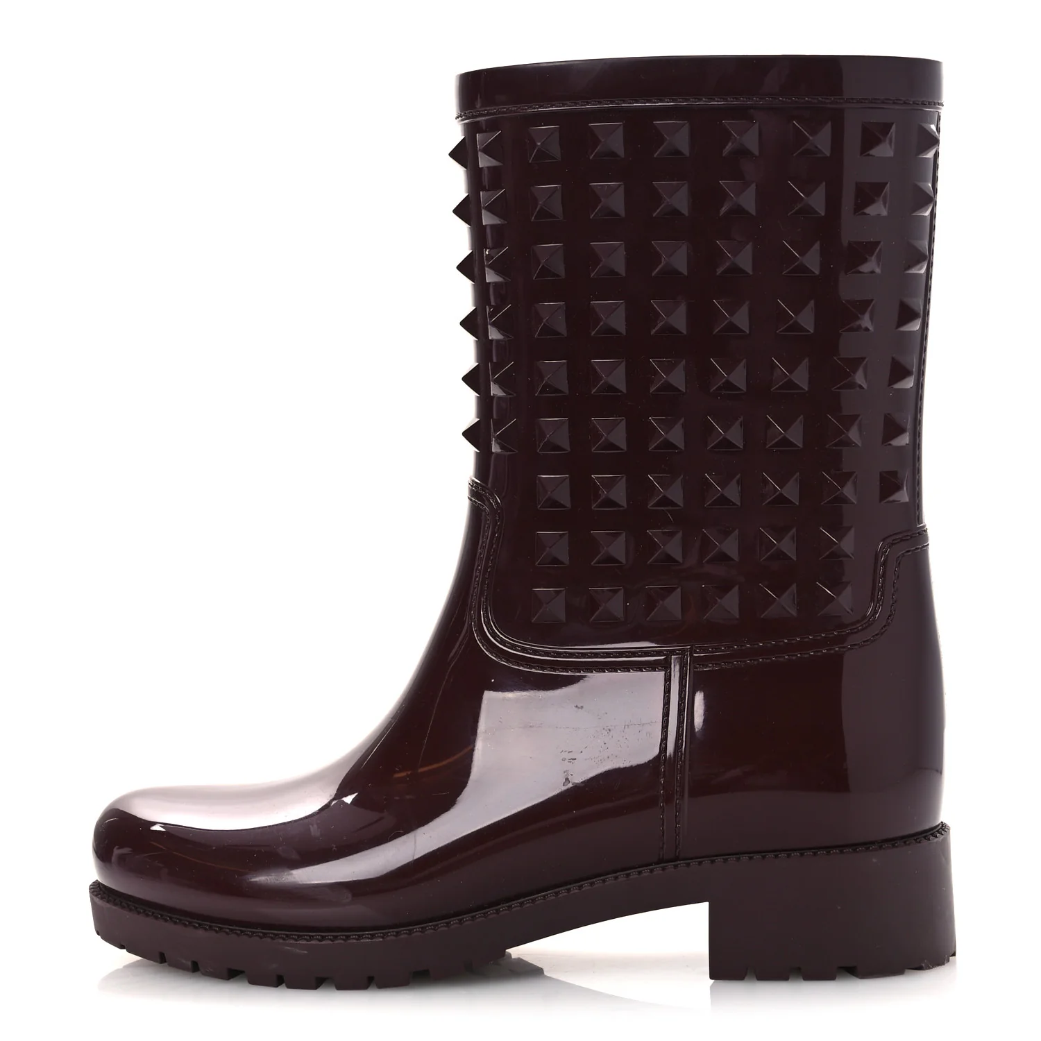 Rubber Rockstud Short Rainboots 40 Rubin