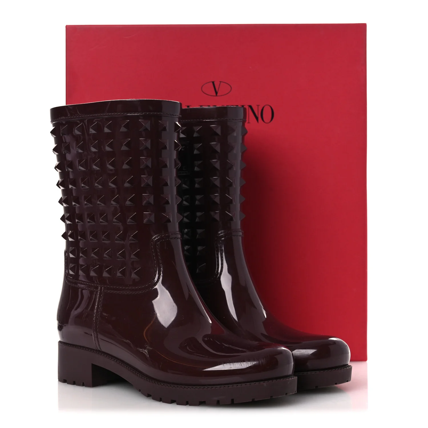Rubber Rockstud Short Rainboots 40 Rubin - Image 13