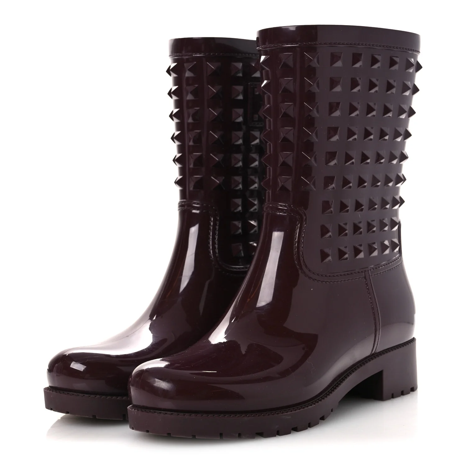 Rubber Rockstud Short Rainboots 40 Rubin - Image 4