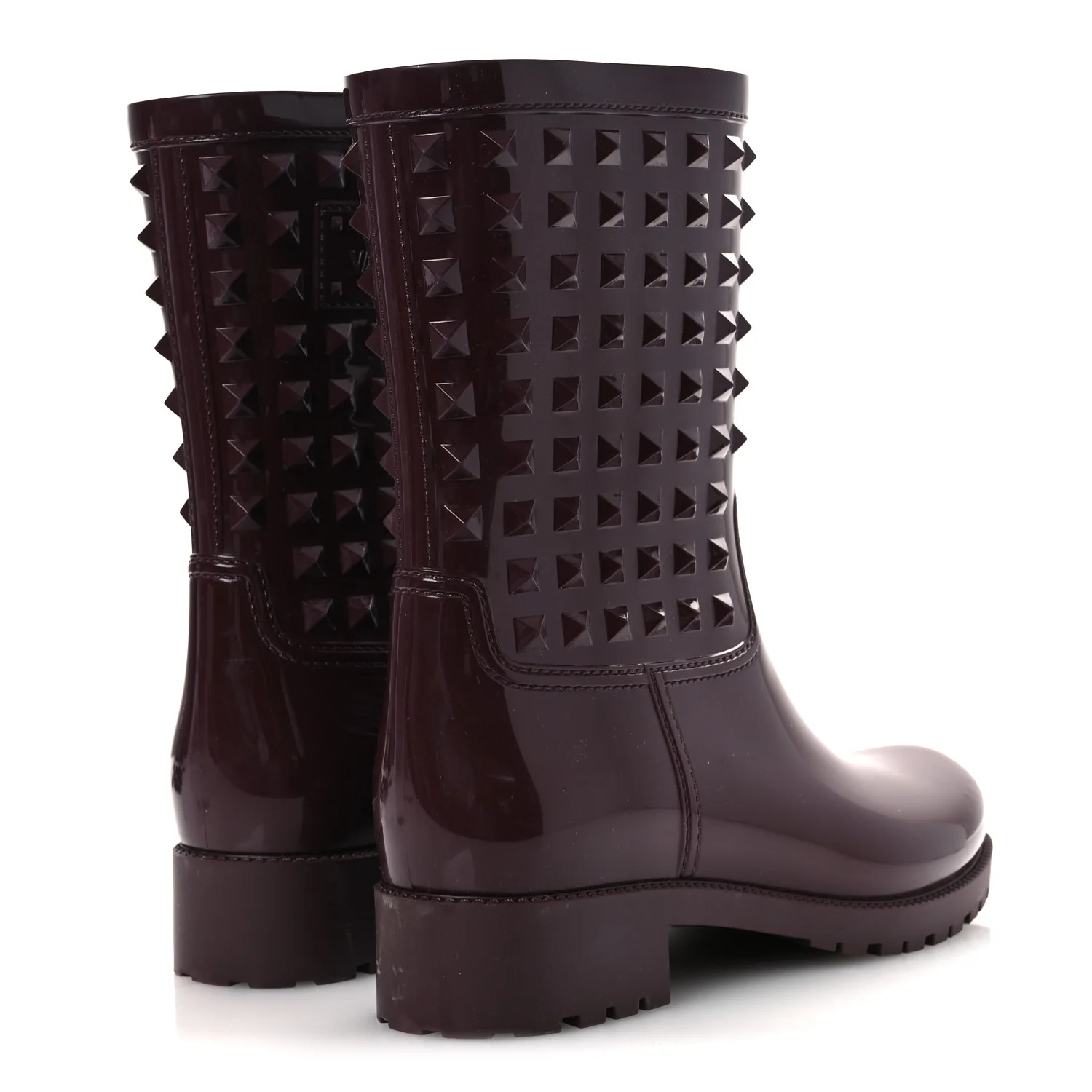 Rubber Rockstud Short Rainboots 40 Rubin - Image 5