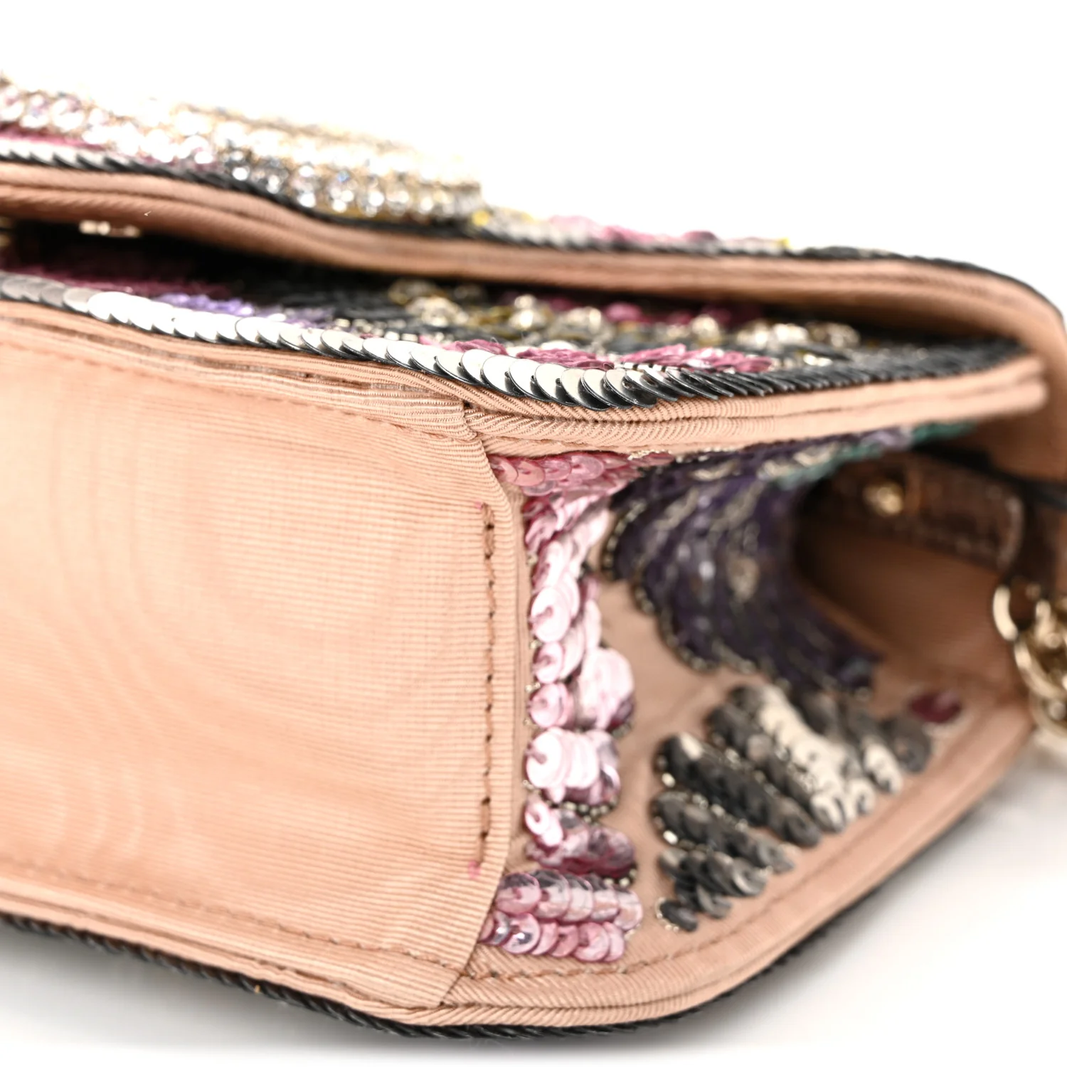 Sequin Burst Crystal Vlogo Embroidered Small Loco Shoulder Bag Multicolor - Image 9