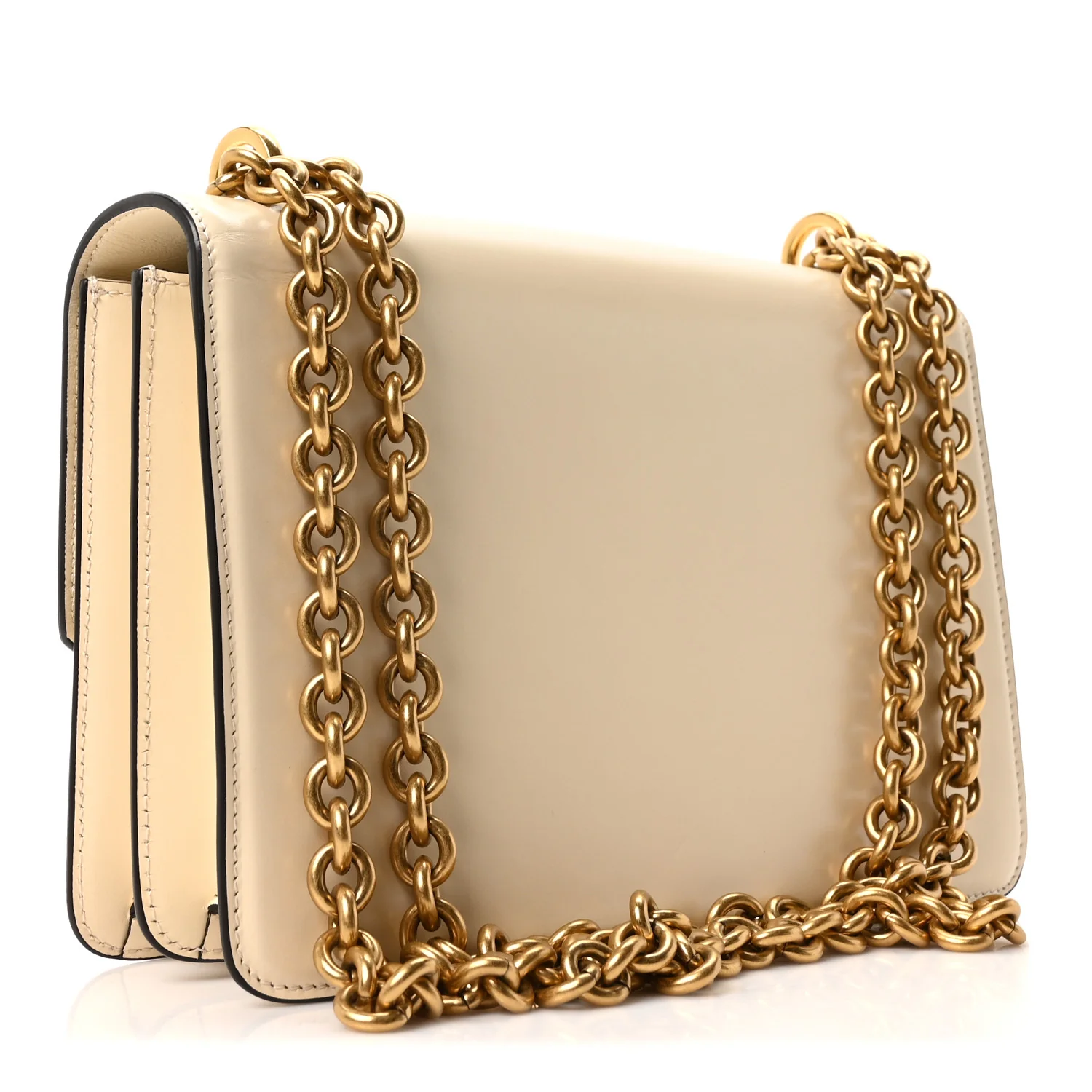 Shiny Calfskin Vain Shoulder Bag Butter - Image 3