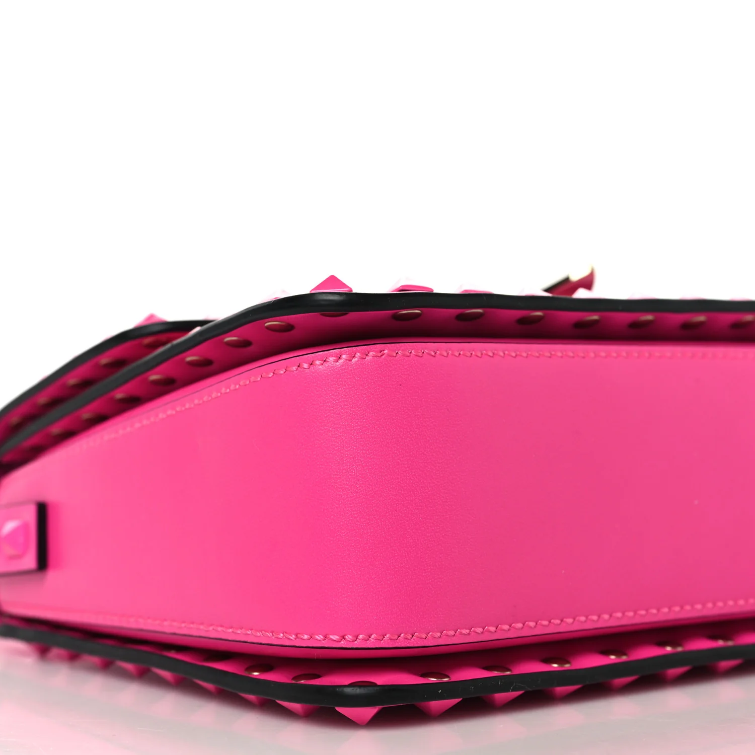 Smooth Calfskin Enamel Tonal Rockstud23 Shoulder Bag Pink PP - Image 8
