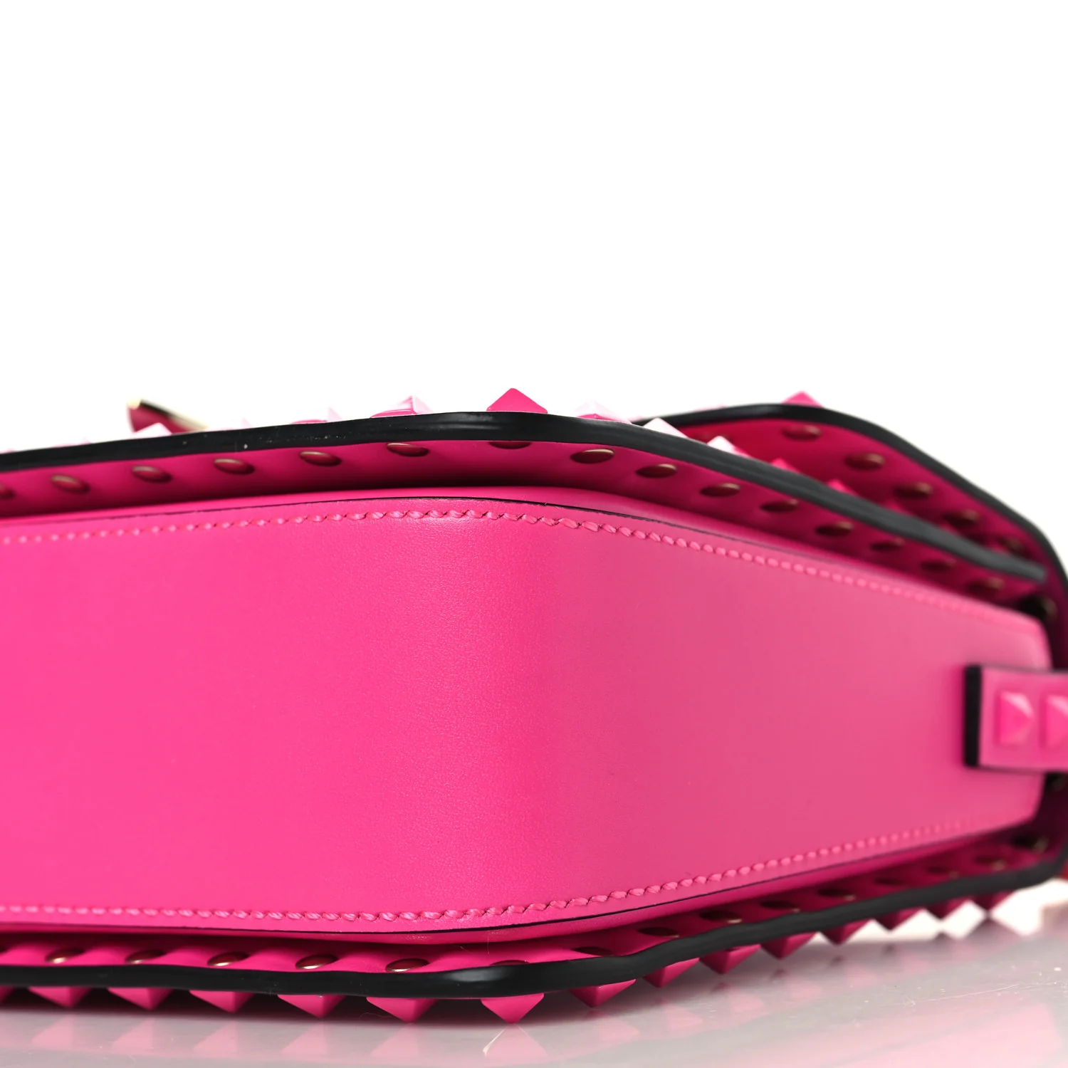 Smooth Calfskin Enamel Tonal Rockstud23 Shoulder Bag Pink PP - Image 9