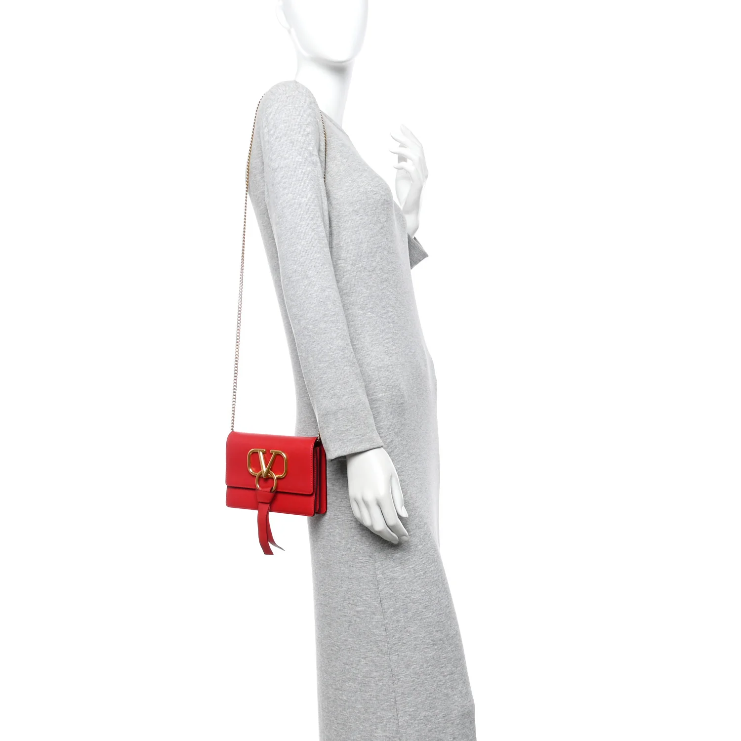 Smooth Calfskin Mini VRing Crossbody Bag Rouge Pur - Image 2