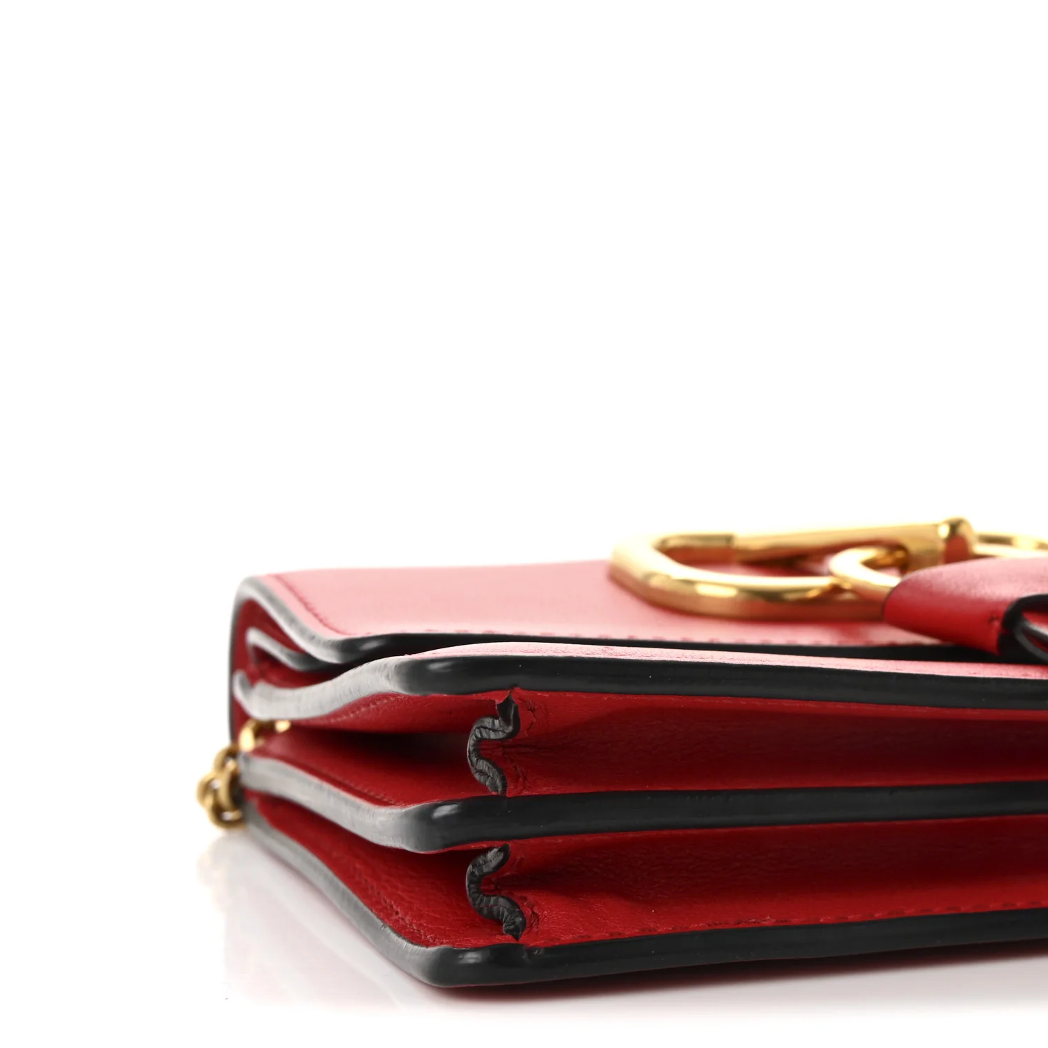 Smooth Calfskin Mini VRing Crossbody Bag Rouge Pur - Image 8