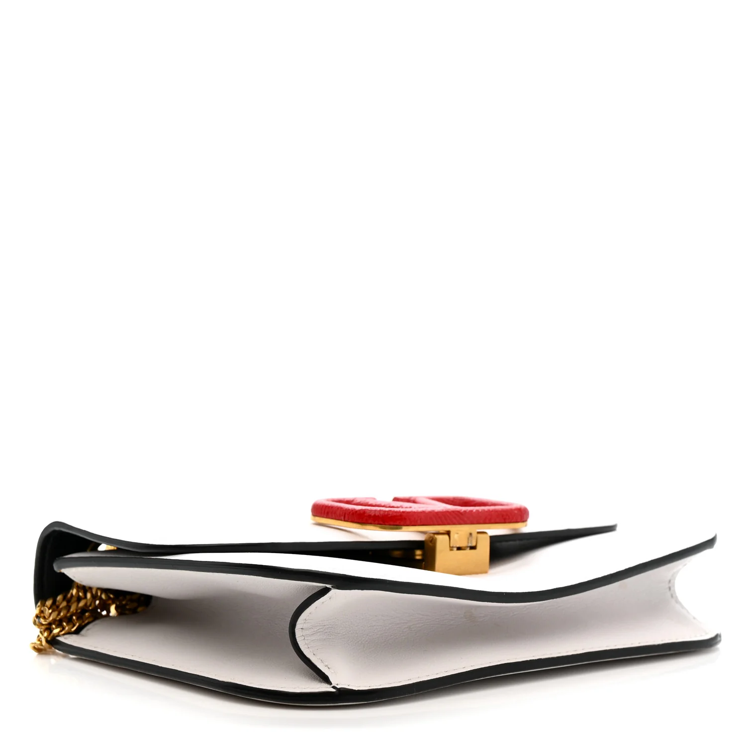 Smooth Calfskin Small VLock Shoulder Bag Bianco Ottico Rouge Pur - Image 4
