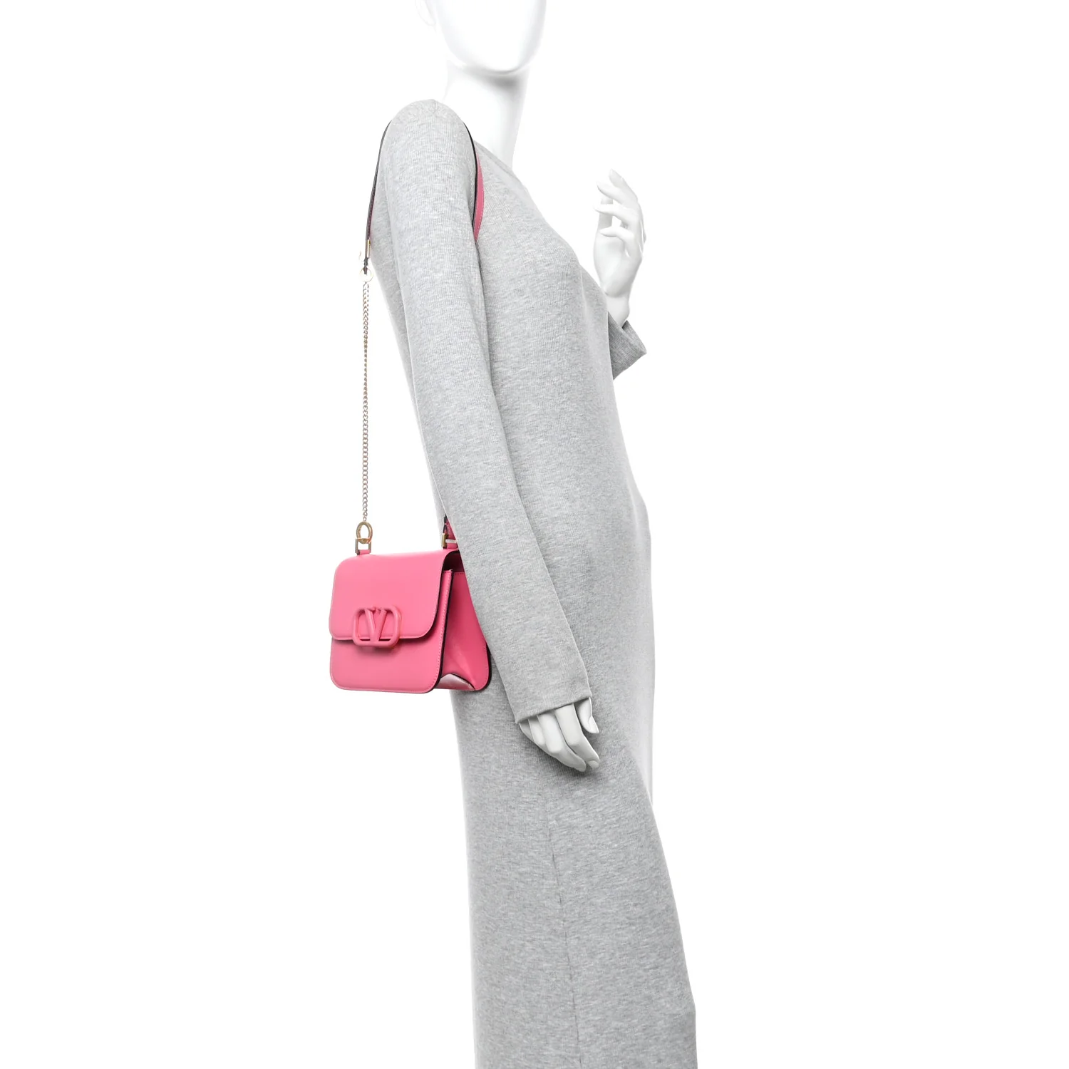 Smooth Calfskin Small VSling Shoulder Bag Pink - Image 3