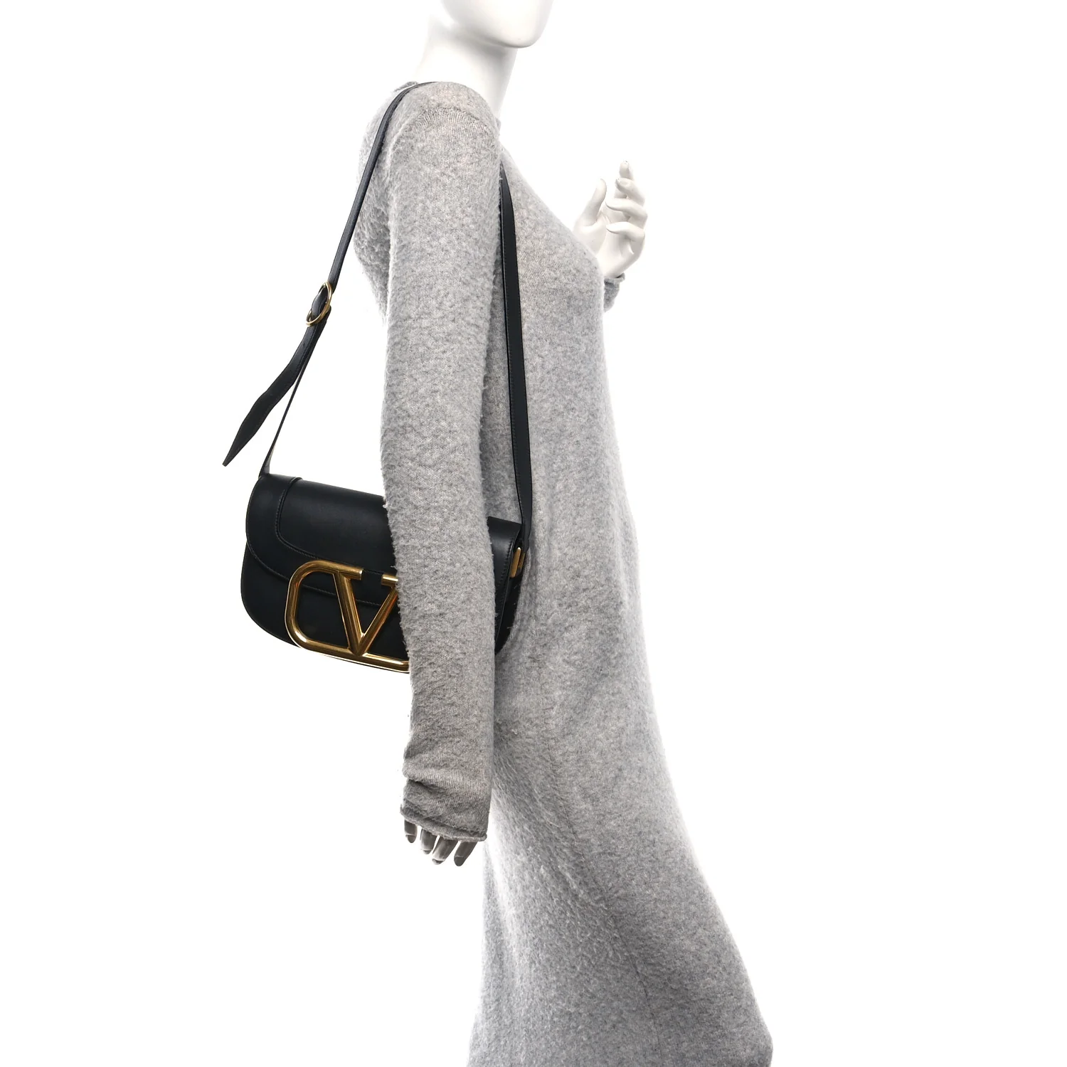 Smooth Calfskin Supervee Shoulder Bag Black - Image 2