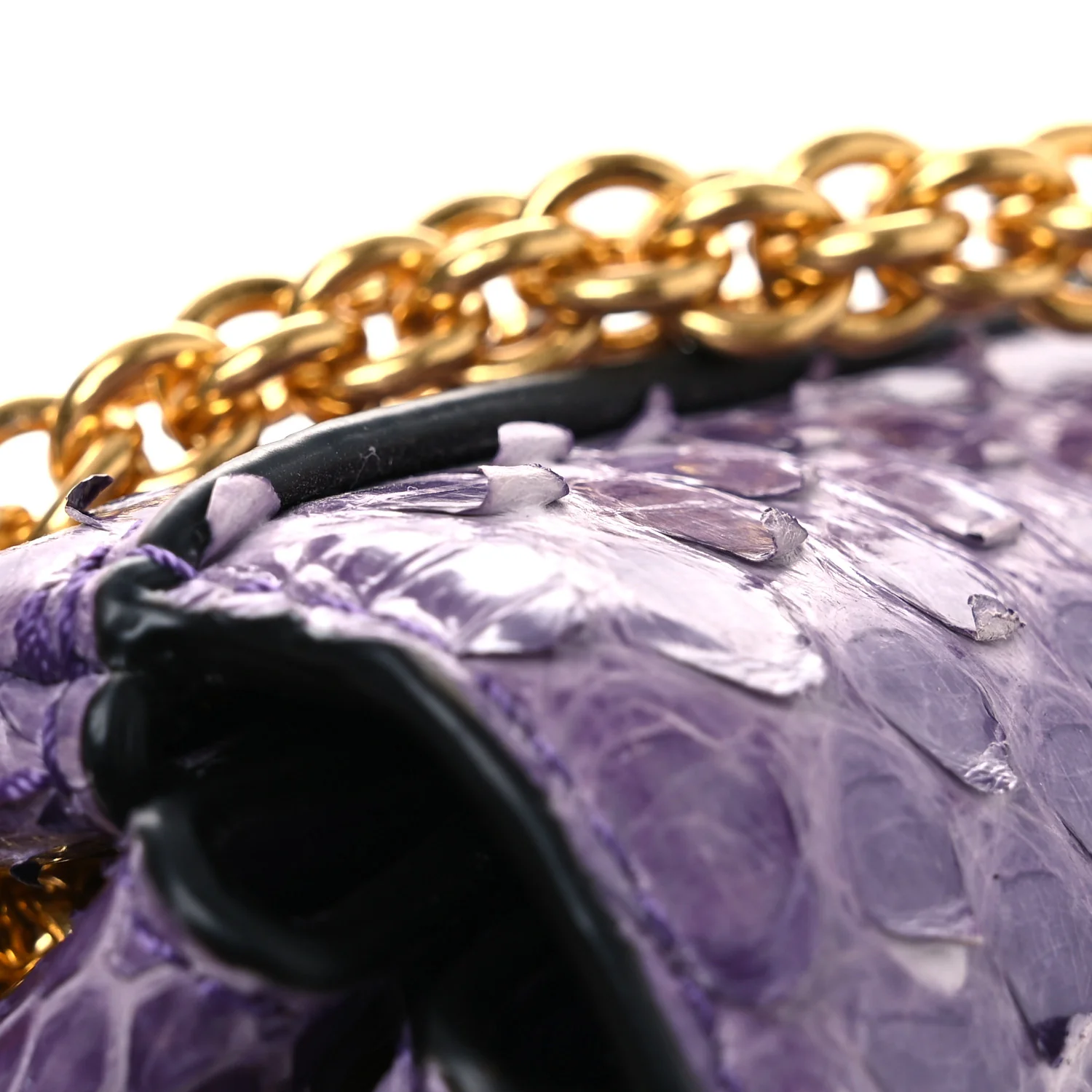 Snakeskin Stud Sign Shoulder Bag Purple - Image 10
