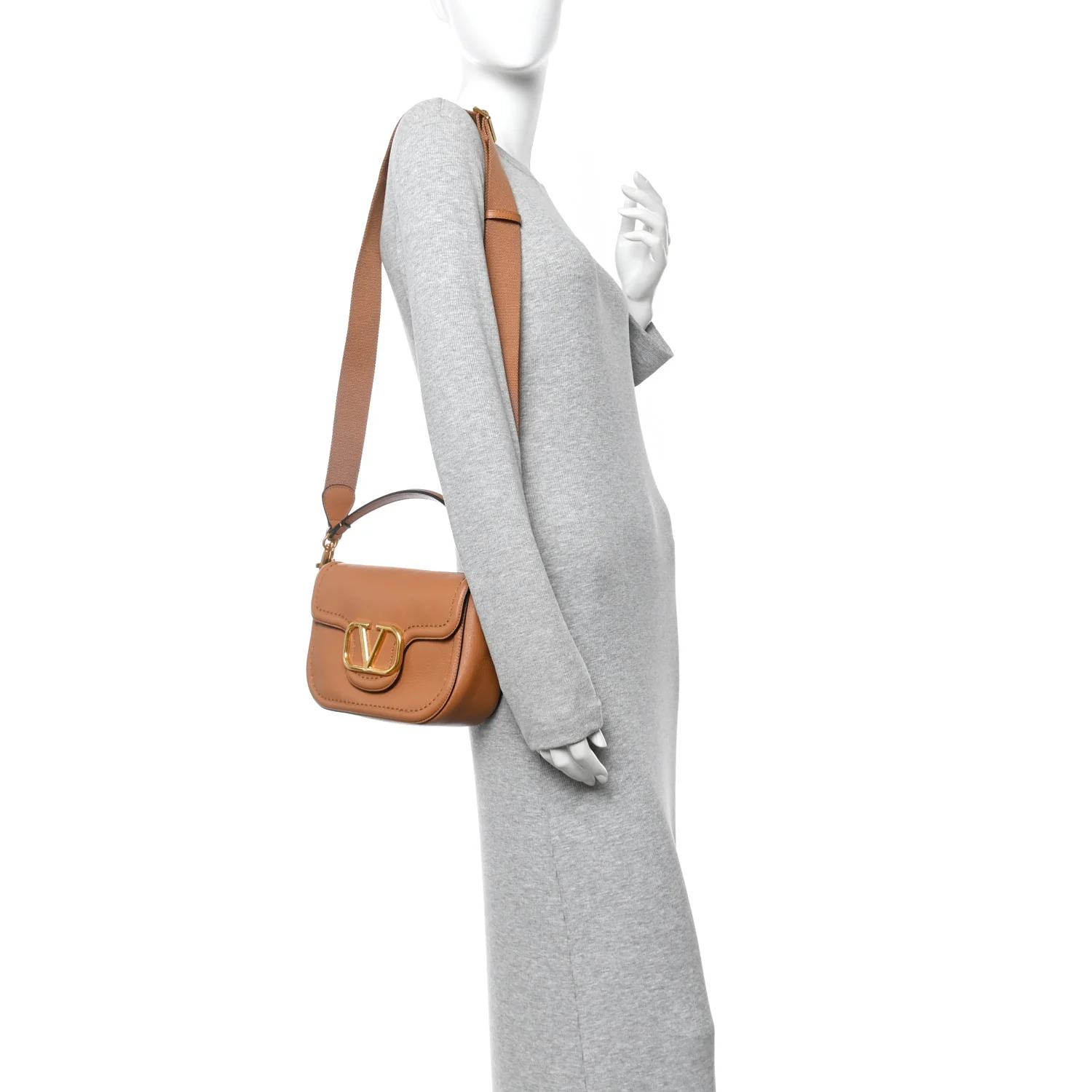 Soft Grainy Calfskin Alltime Shoulder Bag Almond Beige - Image 2