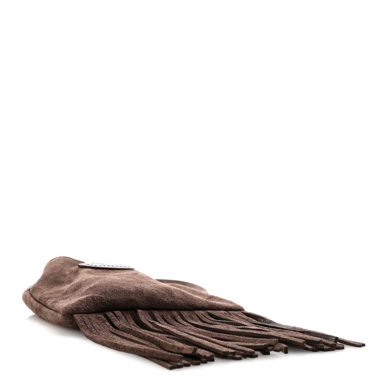 Suede Calfskin Studded Nellcote Fringe Crossbody Bag Brown - Image 4