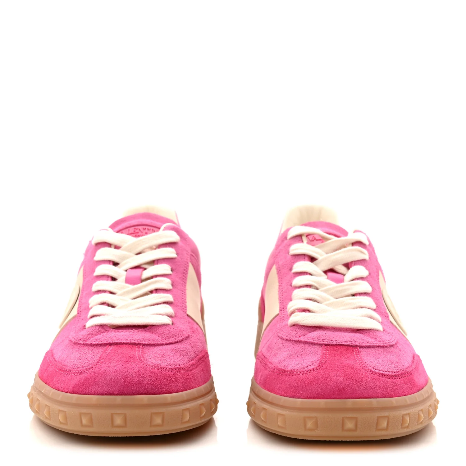 Suede Calfskin Womens Upvillage Crosta Low Top Sneakers 40 Pink Ivory - Image 3