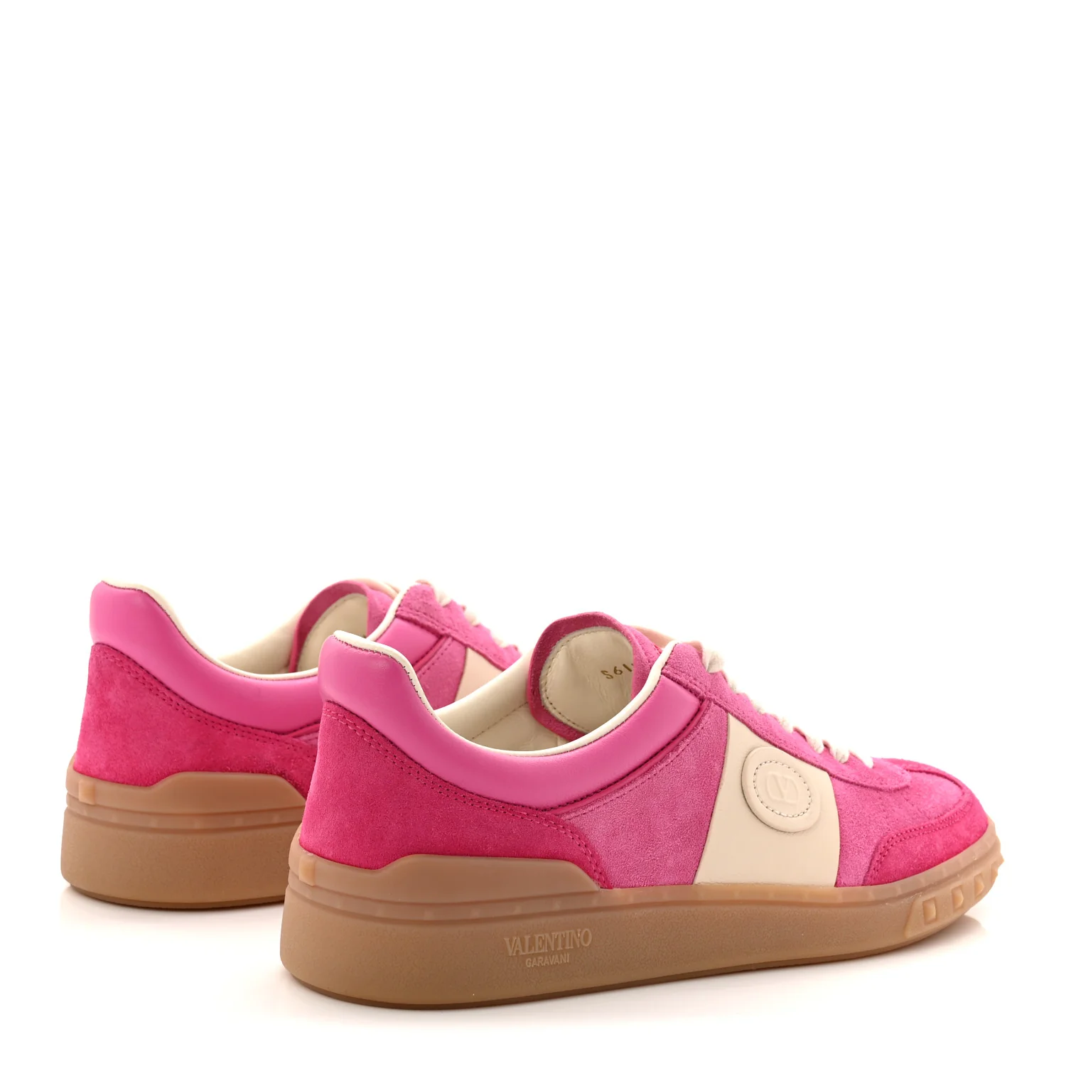 Suede Calfskin Womens Upvillage Crosta Low Top Sneakers 40 Pink Ivory - Image 5