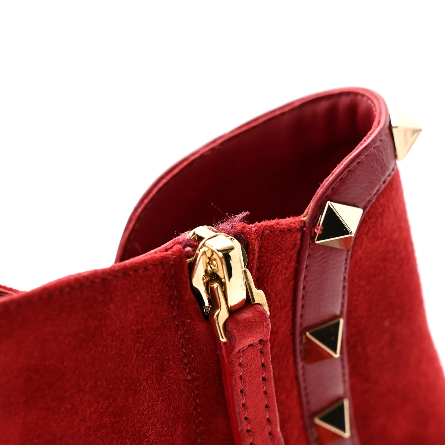 Suede Rockstud 85mm Ankle Booties 39.5 Rubino - Image 12