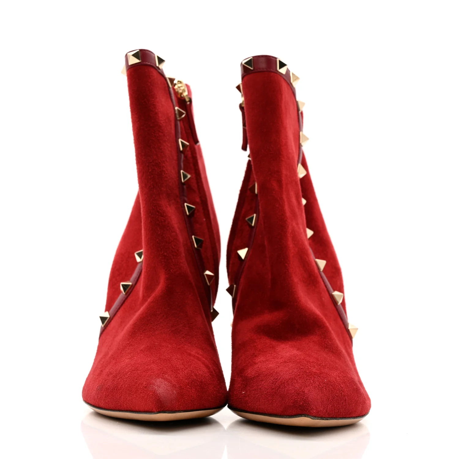 Suede Rockstud 85mm Ankle Booties 39.5 Rubino - Image 3