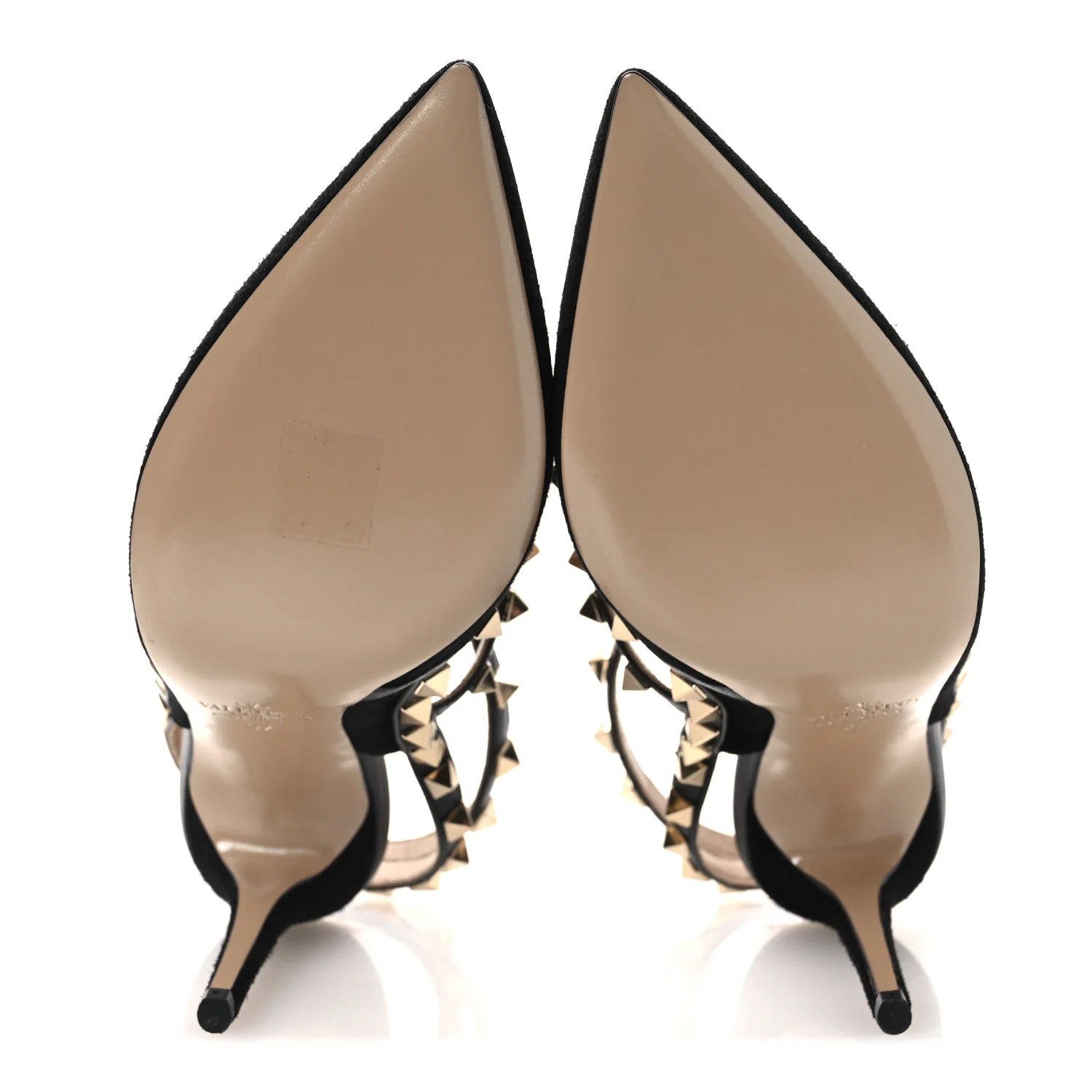 Suede Rockstud Ankle Strap Pumps 37 Black - Image 7