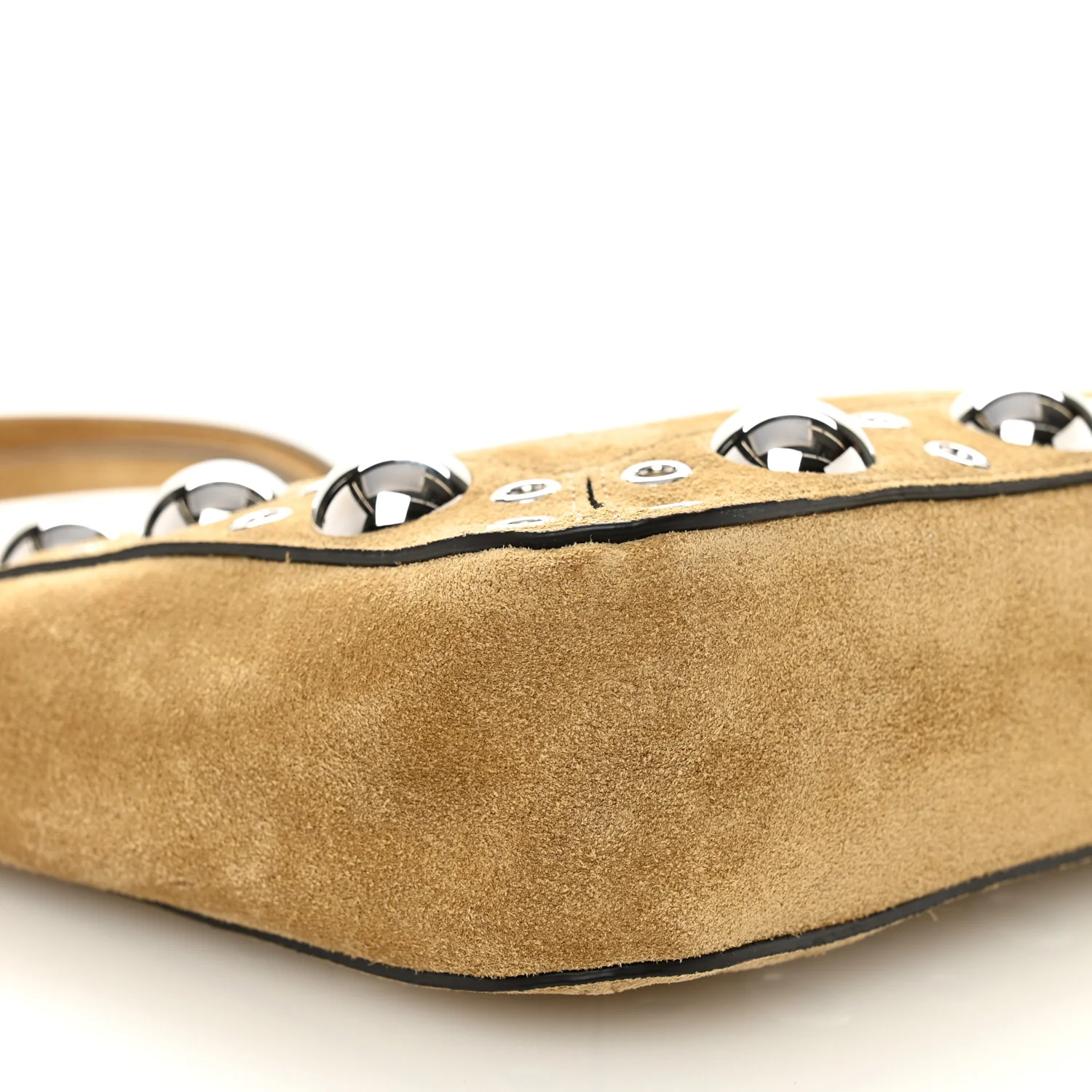 Suede Studded Mini Nellcote Shopping Tote Havana Beige - Image 8
