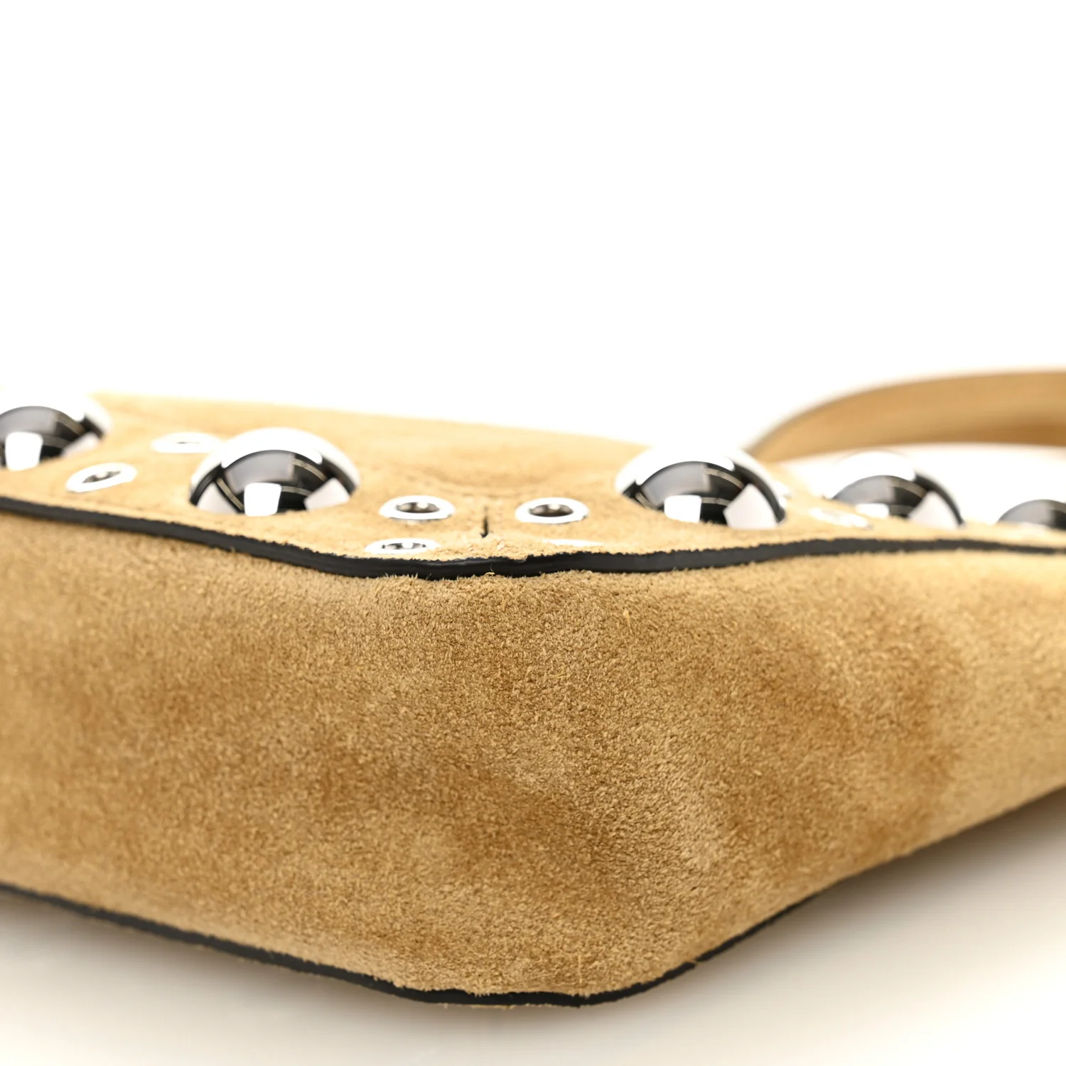 Suede Studded Mini Nellcote Shopping Tote Havana Beige - Image 9