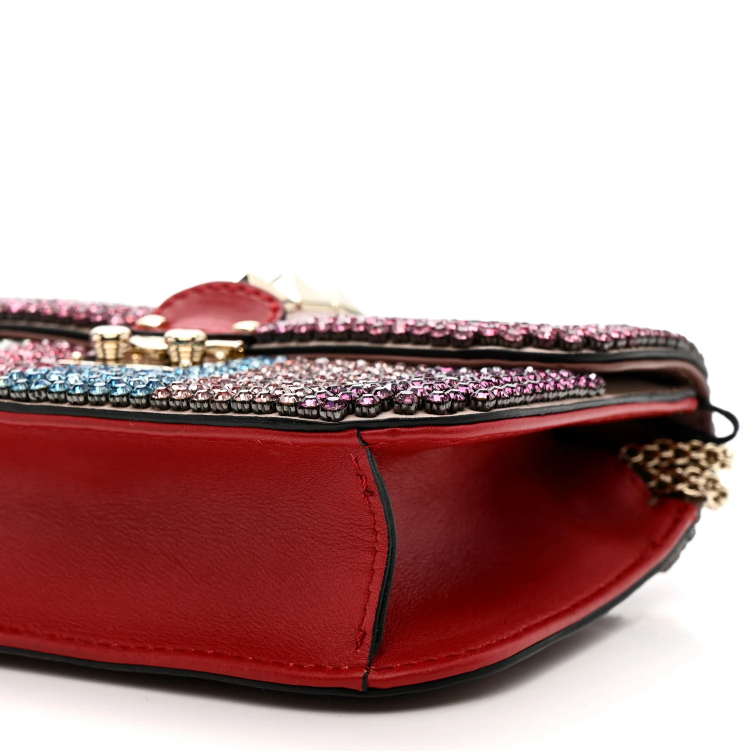 Vitello Crystal Embellished Small Glam Lock Rockstud Flap Multicolor - Image 5