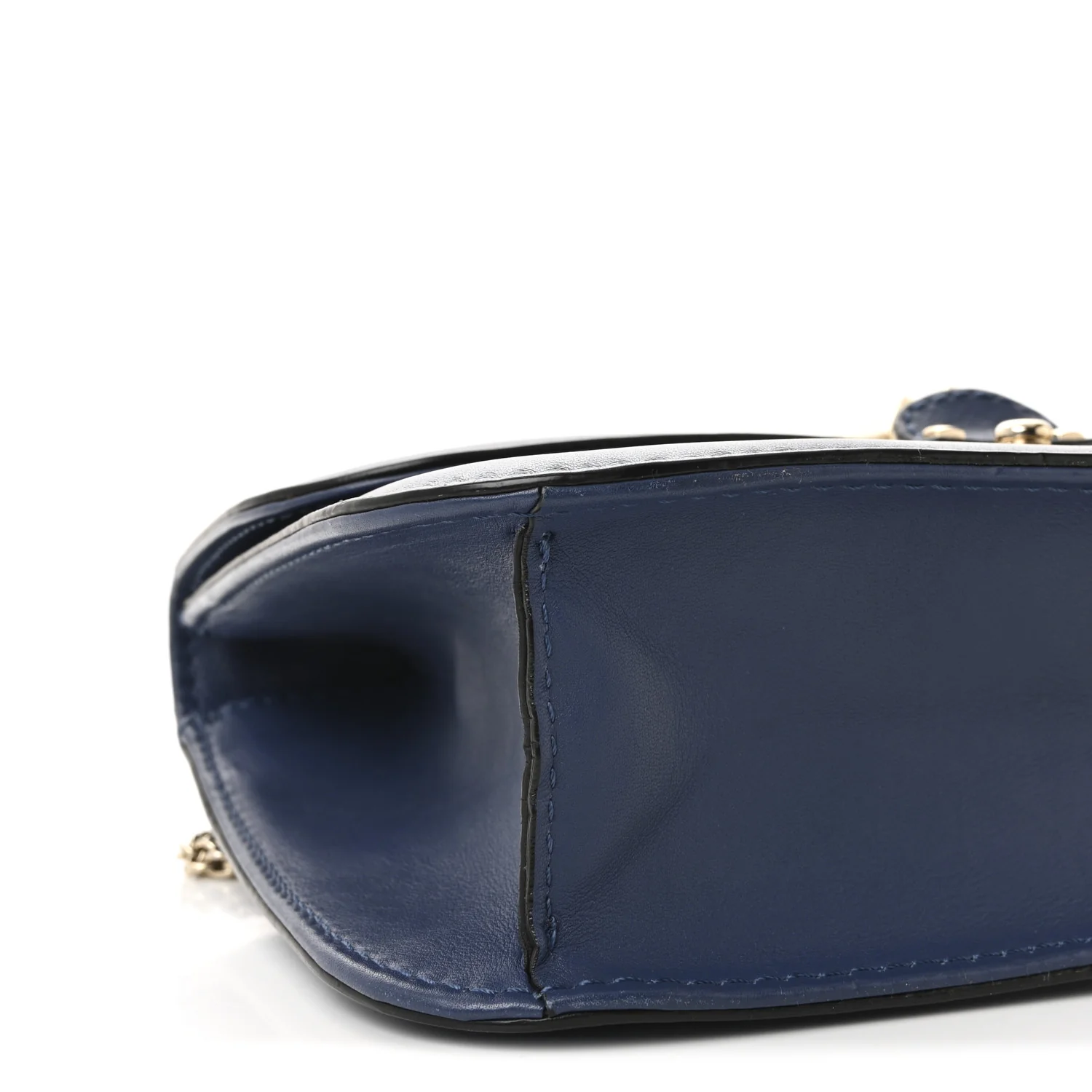 Vitello Medium Glam Lock Rockstud Flap Indigo - Image 8