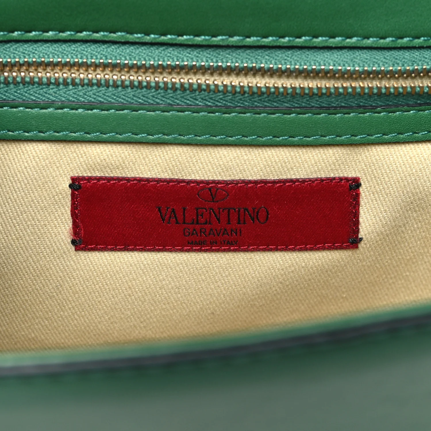 Vitello Medium Glam Lock Rockstud Flap Pop Green - Image 6