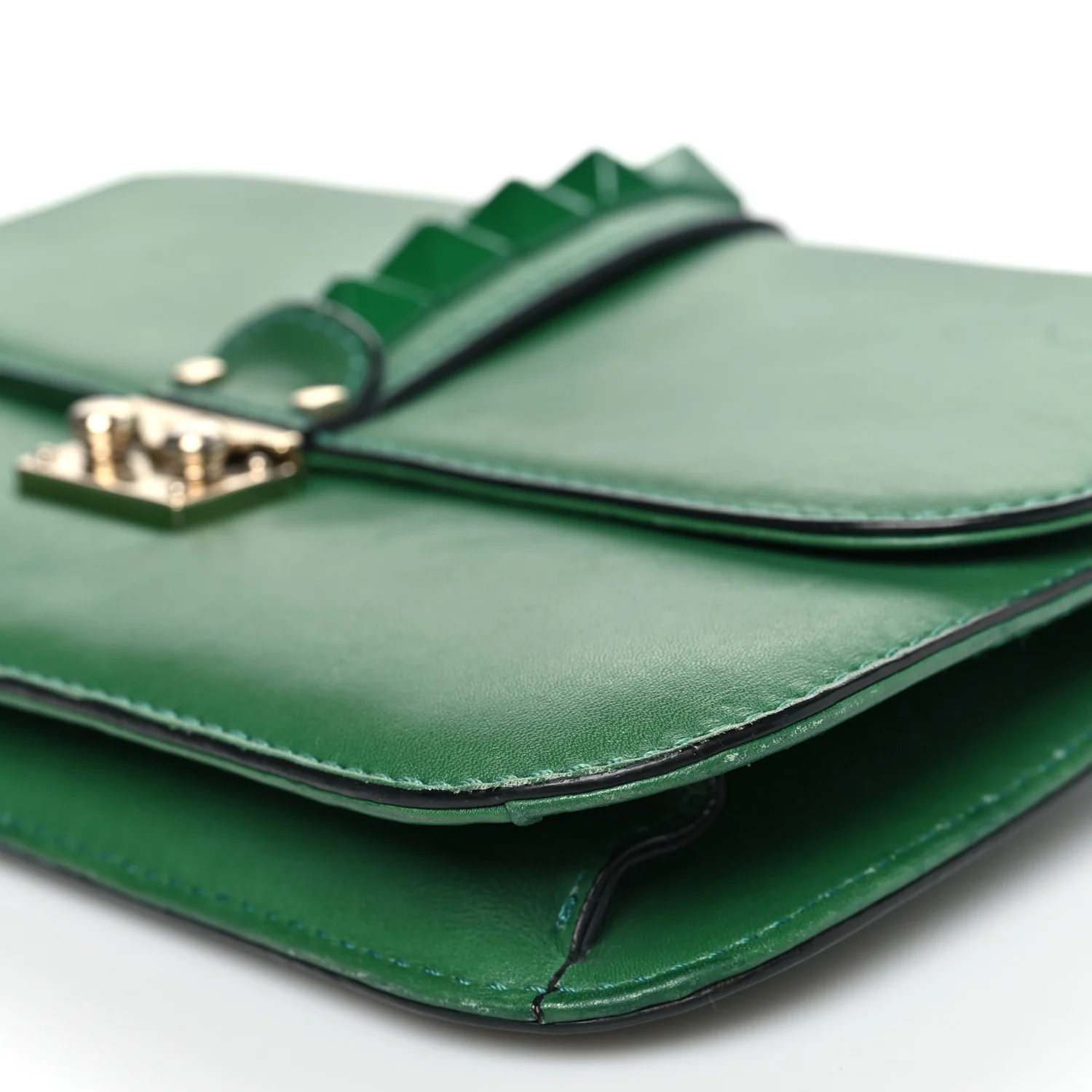 Vitello Medium Glam Lock Rockstud Flap Pop Green - Image 9