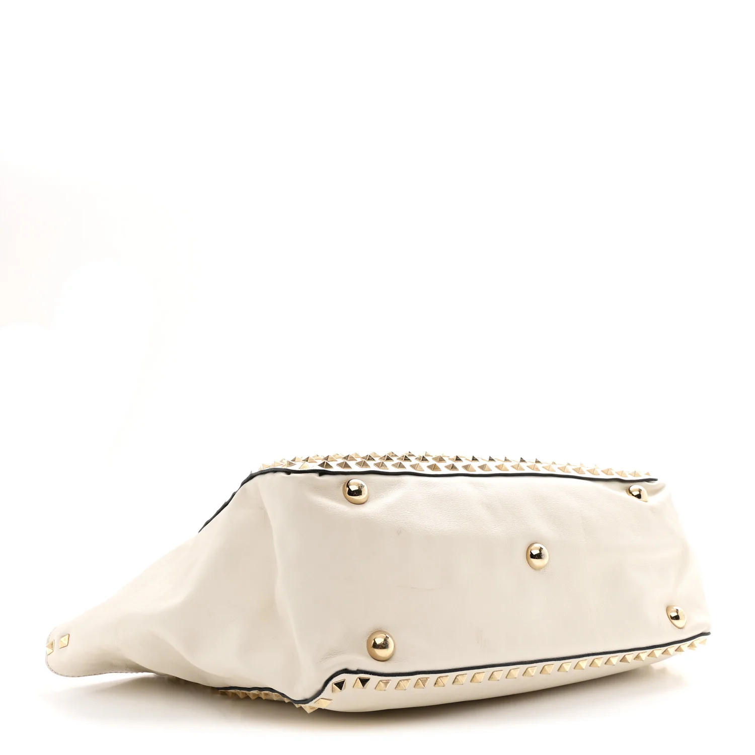 Vitello Medium Rockstud All Over Tote White - Image 4