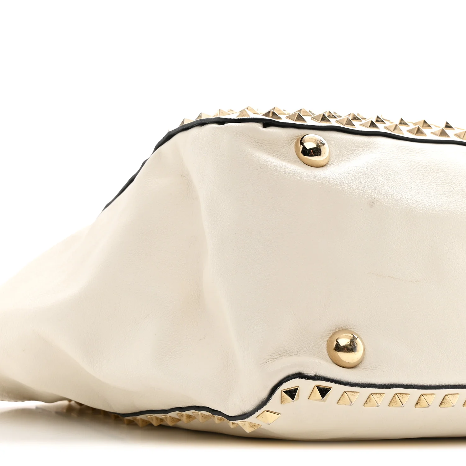 Vitello Medium Rockstud All Over Tote White - Image 8