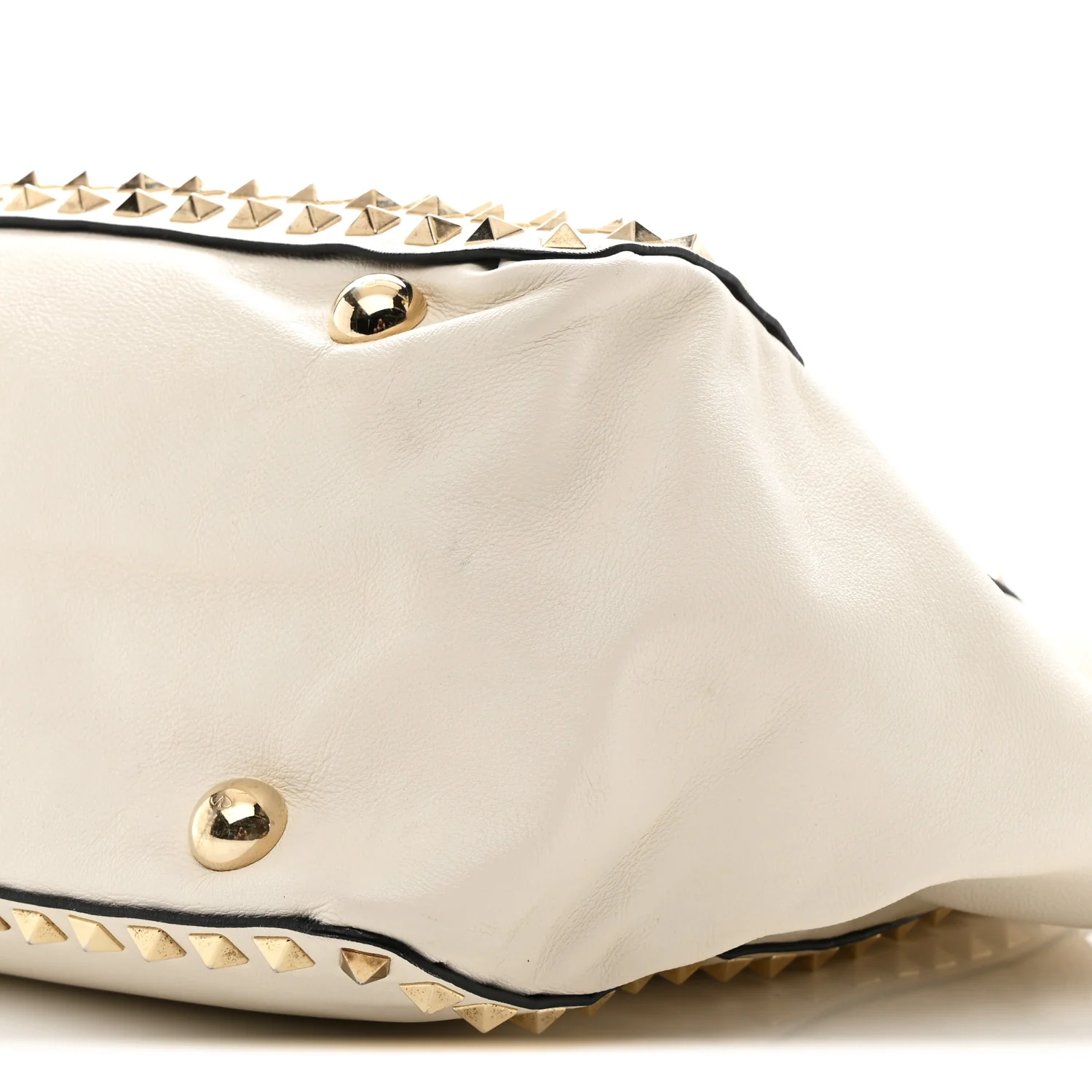 Vitello Medium Rockstud All Over Tote White - Image 9