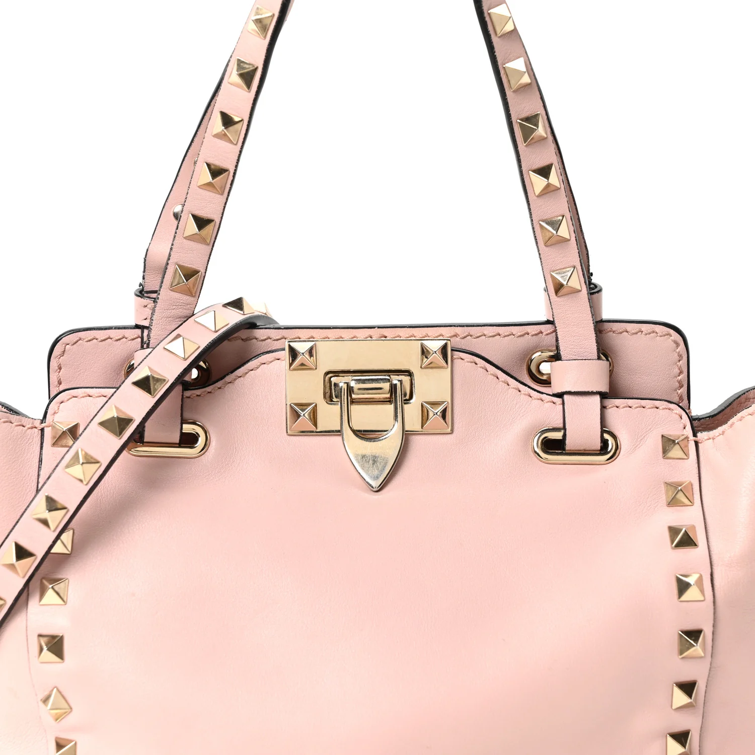 Vitello Mini Rockstud Tote Water Rose - Image 7