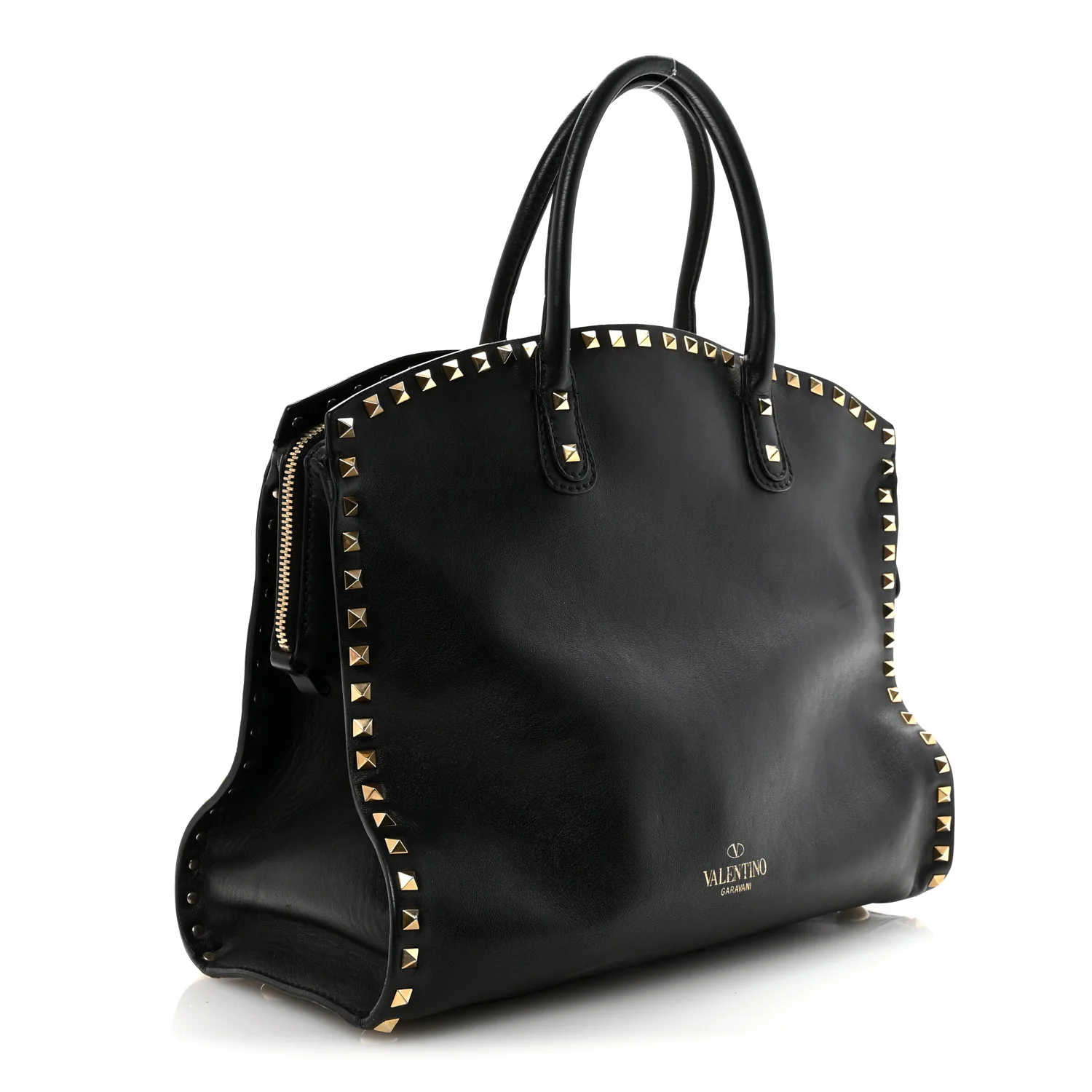 Vitello Rockstud Dome Shopper Black - Image 3