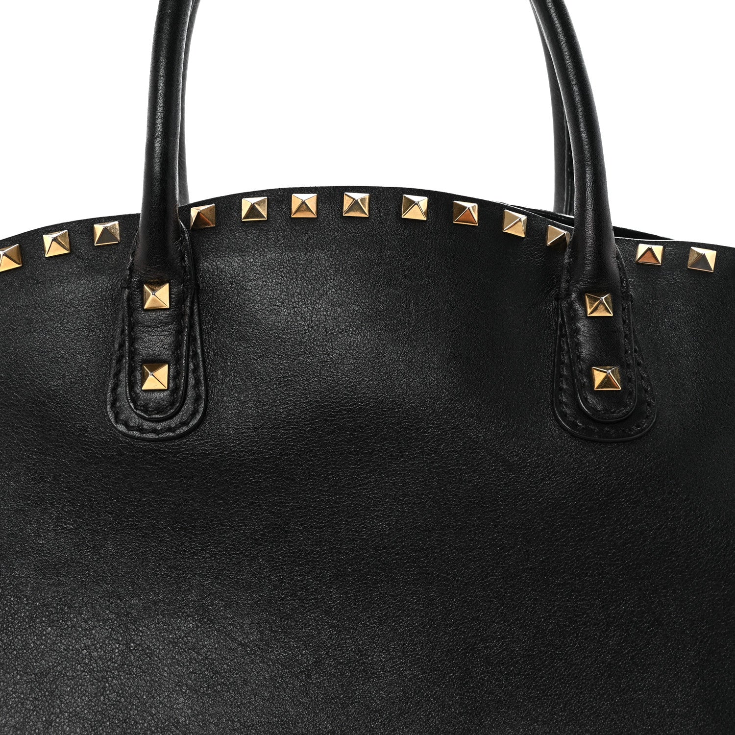 Vitello Rockstud Dome Shopper Black - Image 7