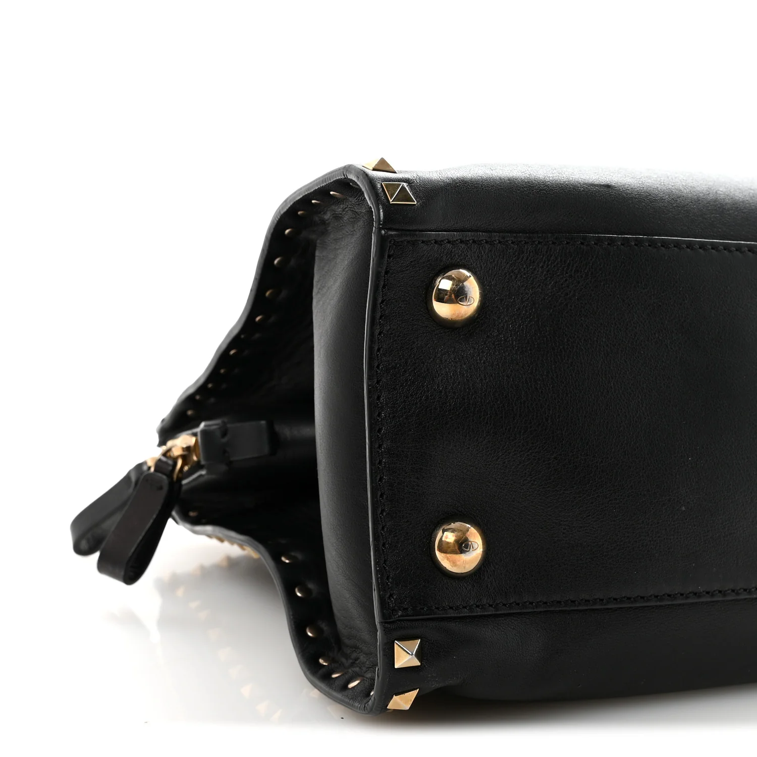 Vitello Rockstud Dome Shopper Black - Image 8