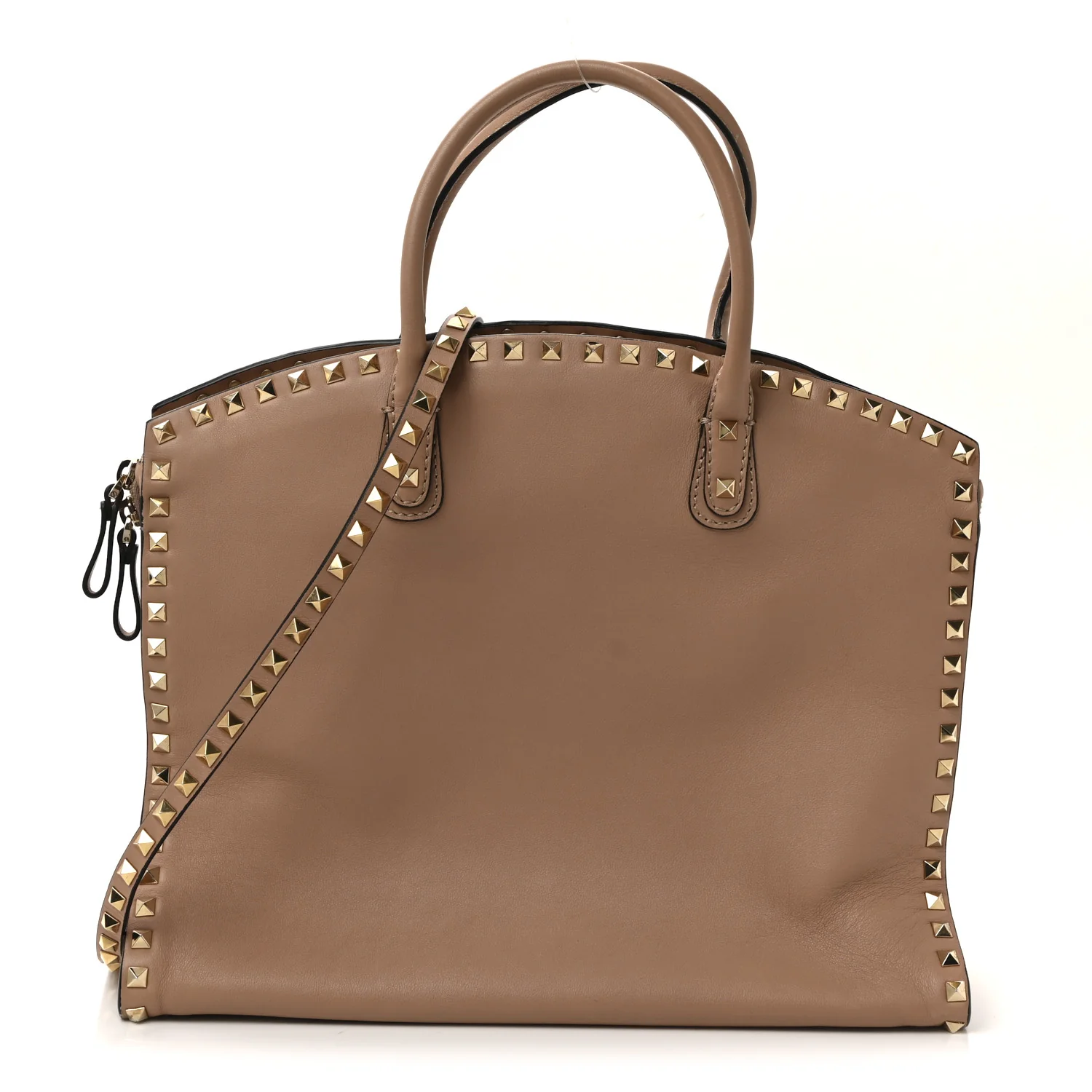 Vitello Rockstud Dome Shopper Soft Noisette