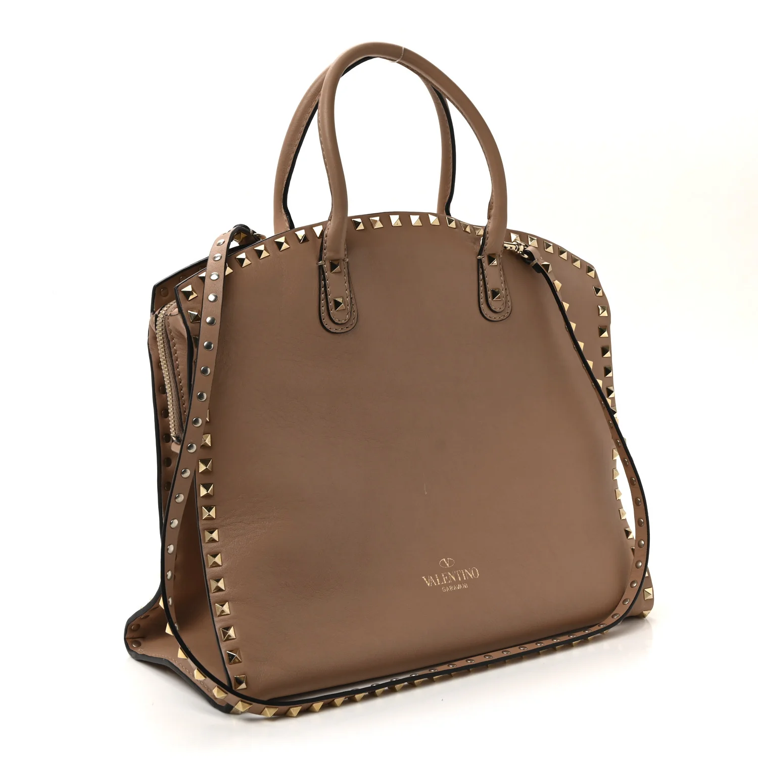 Vitello Rockstud Dome Shopper Soft Noisette - Image 3